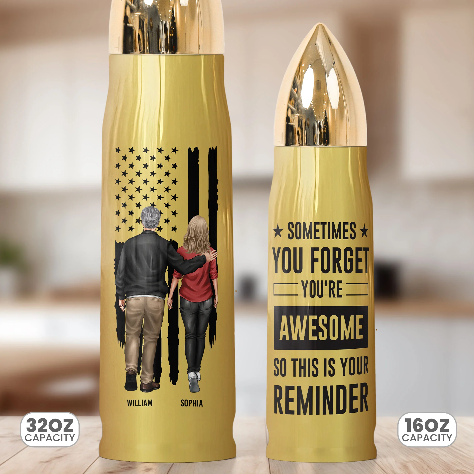Bullet Tumbler Sometimes You Forget You're Awesome - Personalized Bullet Tumbler - Image 3