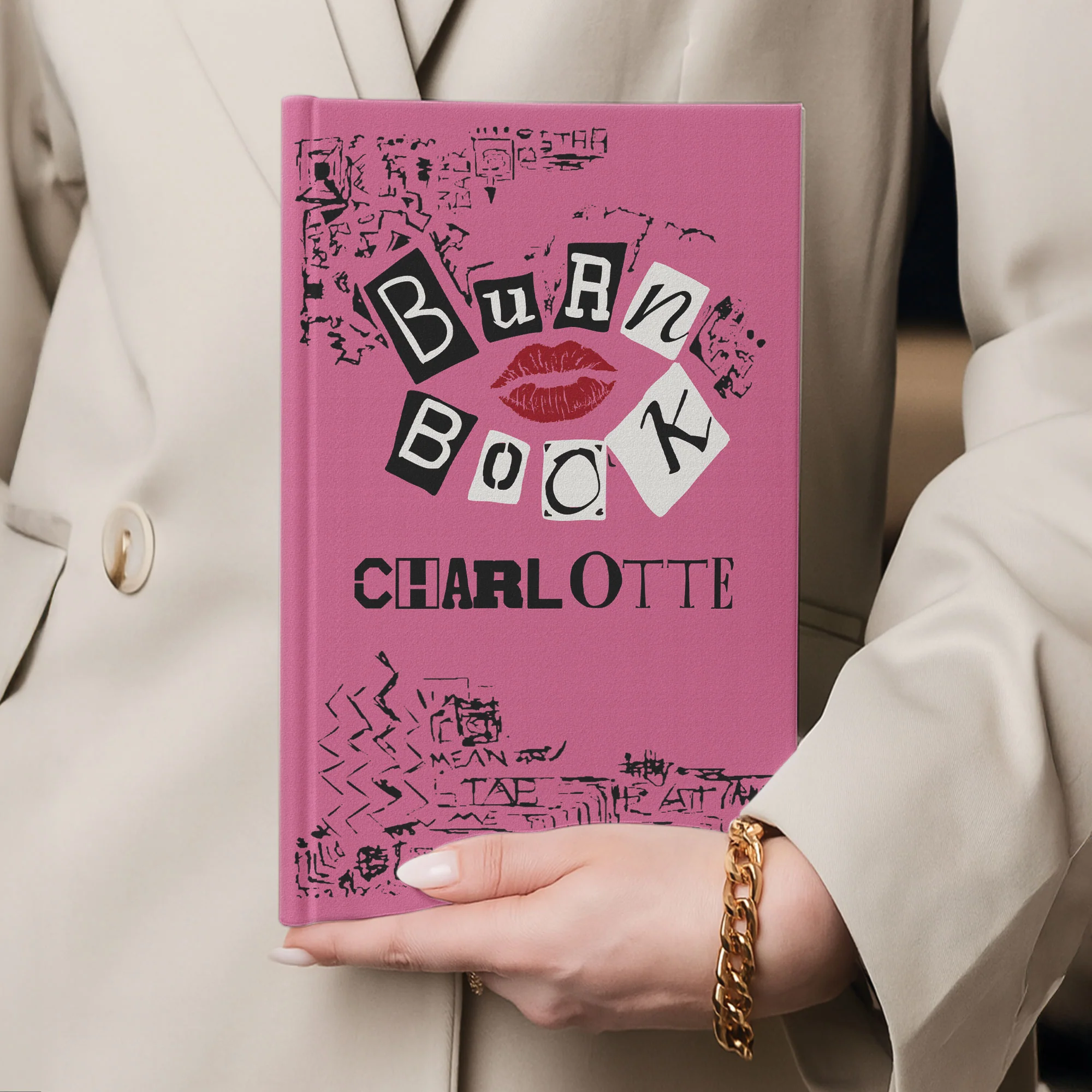 Burn Book Gifts For Girl, Daughters, Friends, Girlfriends - Custom With Her Name - Personalized Hardcover Journal - Image 5
