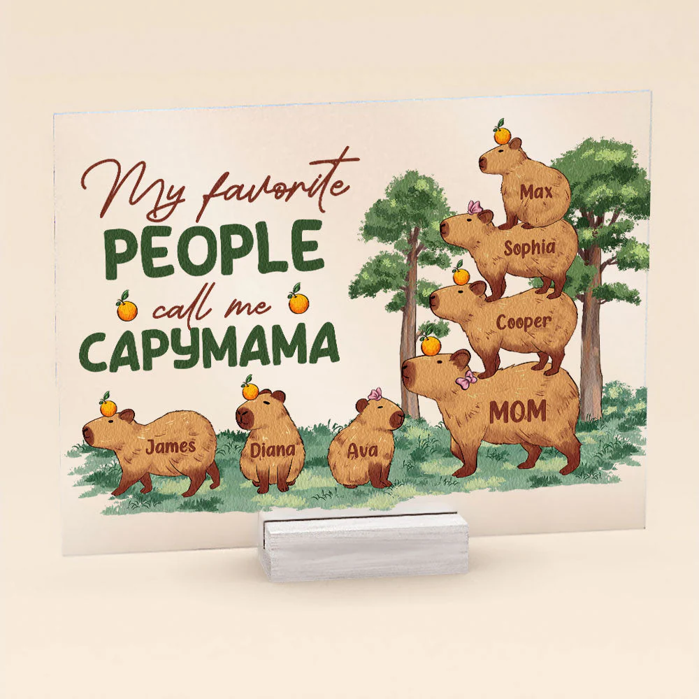 Call Me Capymama - Personalized Acrylic Plaque - Image 2