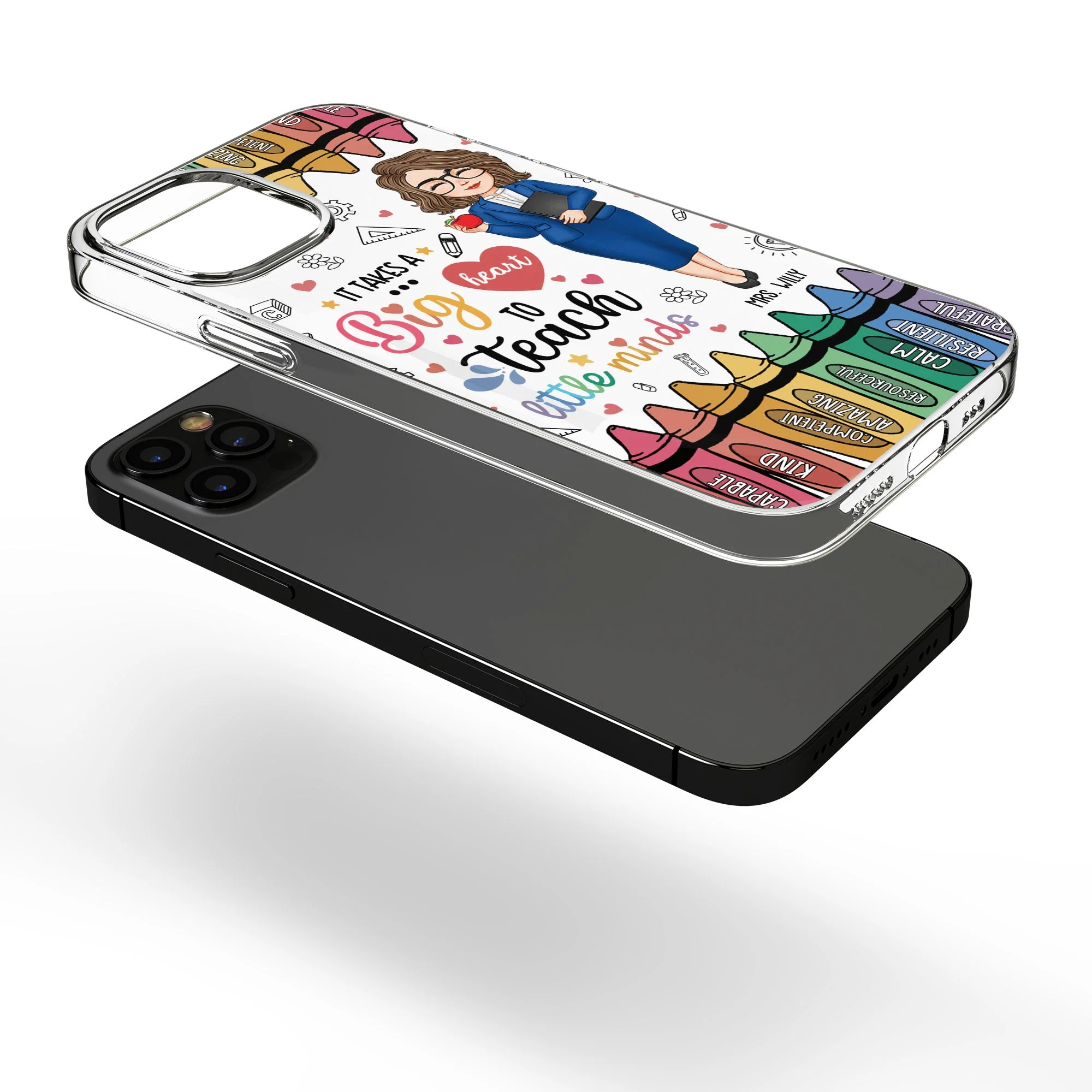 Calm Grateful Teacher - Personalized Clear Phone Case - Image 3