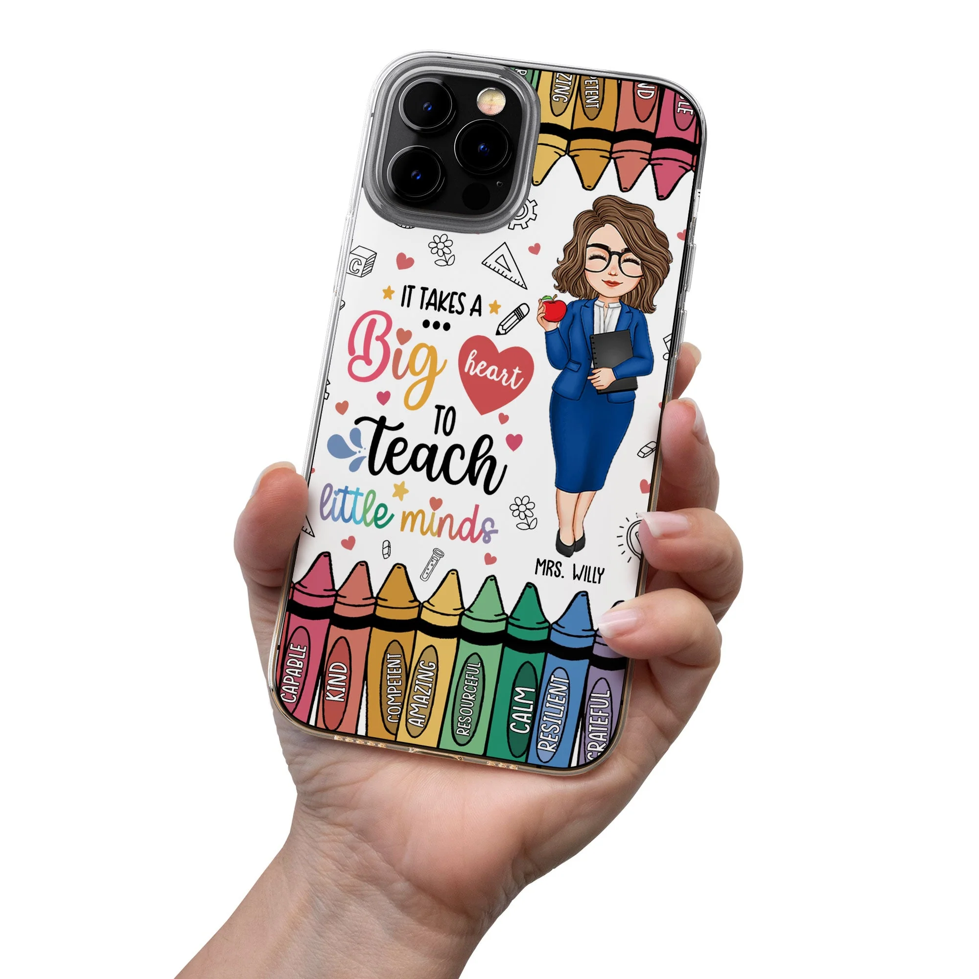 Calm Grateful Teacher - Personalized Clear Phone Case - Image 4