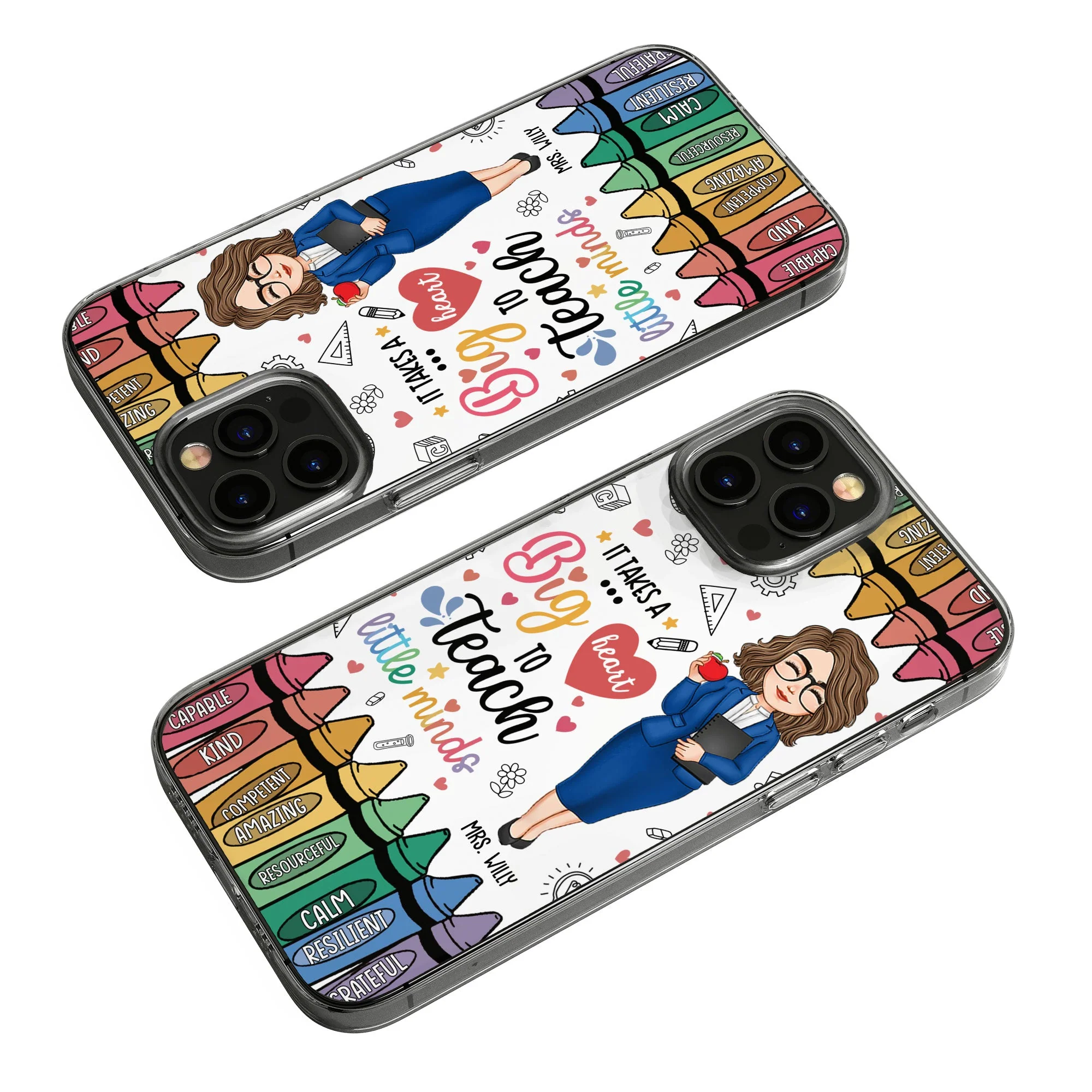 Calm Grateful Teacher - Personalized Clear Phone Case - Image 5