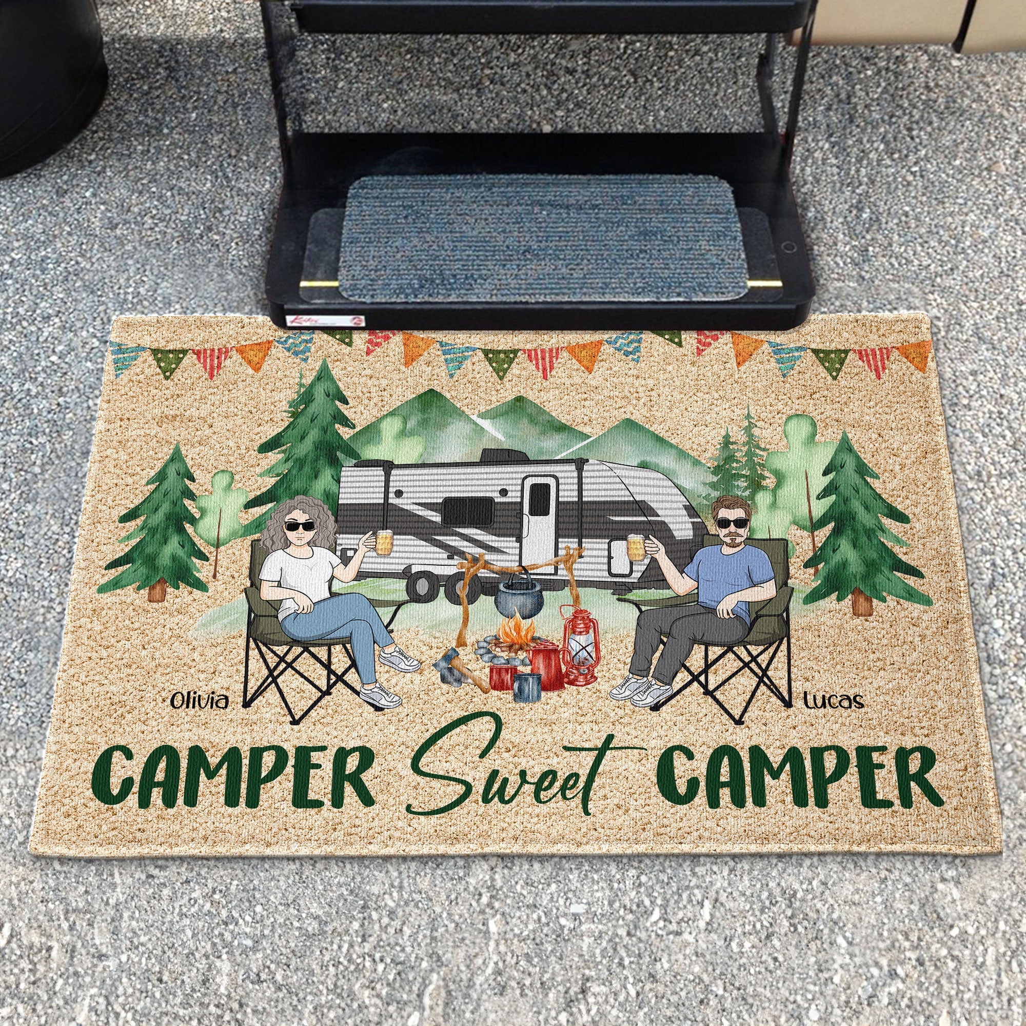 Camper Sweet Camper - Personalized Doormat - Image 5