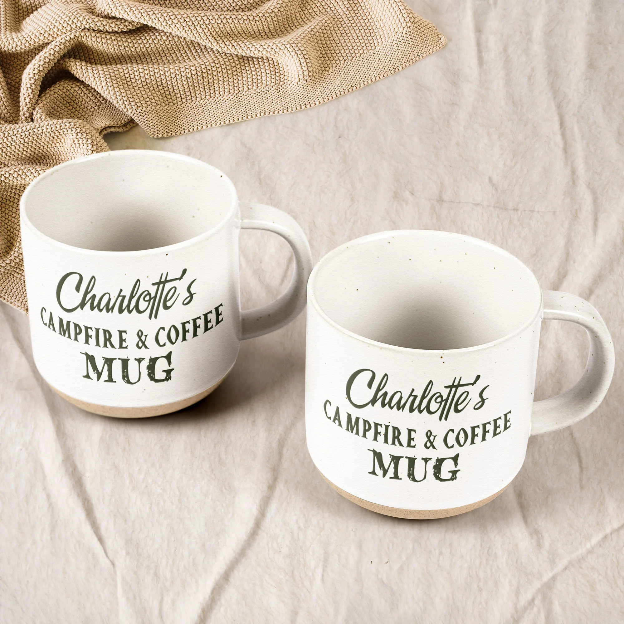 Campfire And Coffee Mug - Personalized Pottery Mug - Image 4