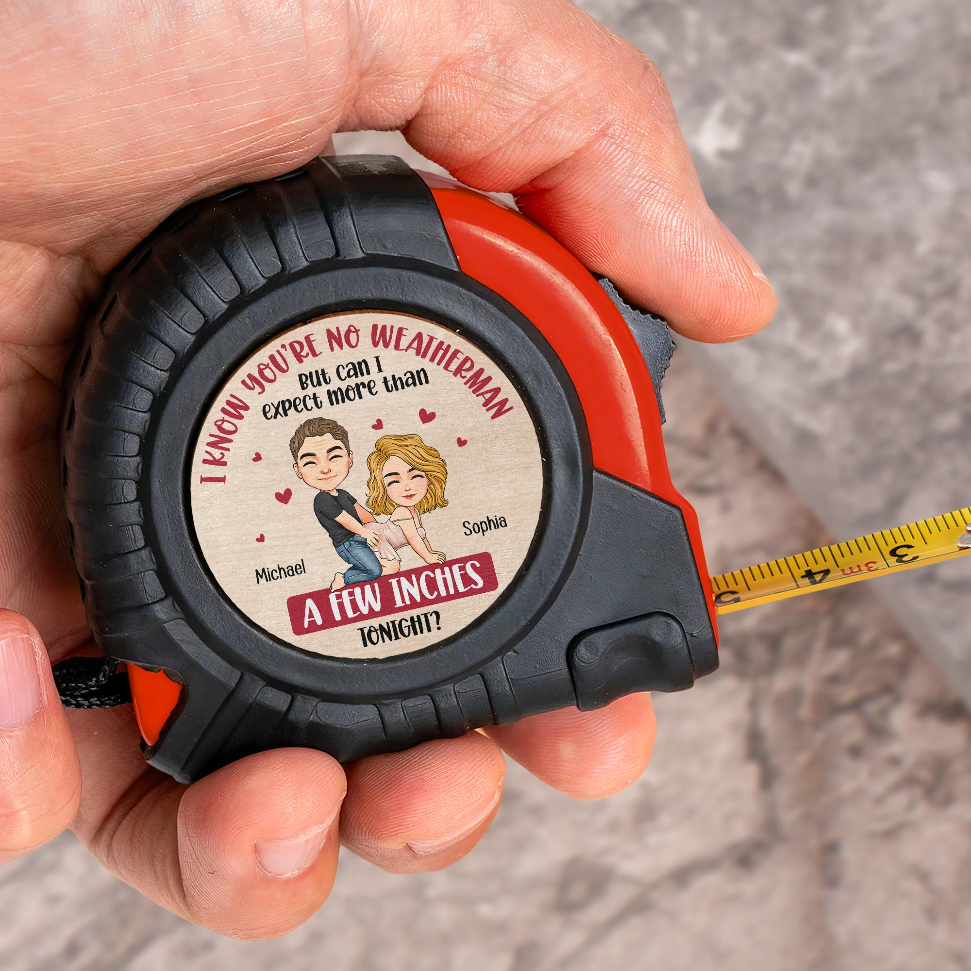 Can I Expect More Than A Few Inches Tonight? Naughty Gift For Him - Personalized Tape Measure - Image 2