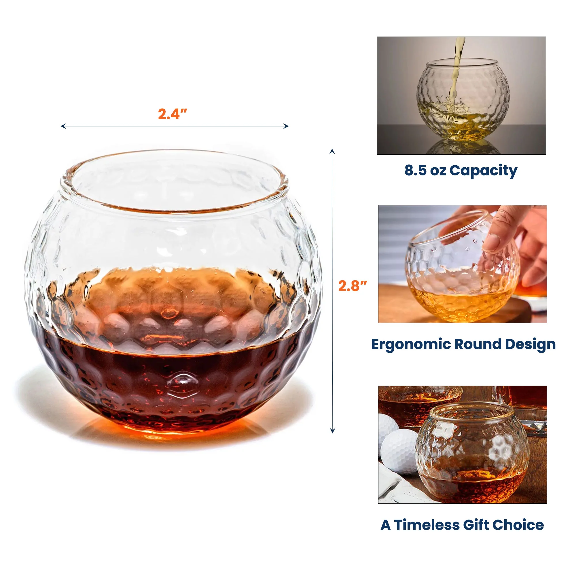 Can't Work Today I'm Feeling Under Par - Personalized Photo Golf Whiskey Glass - Image 5