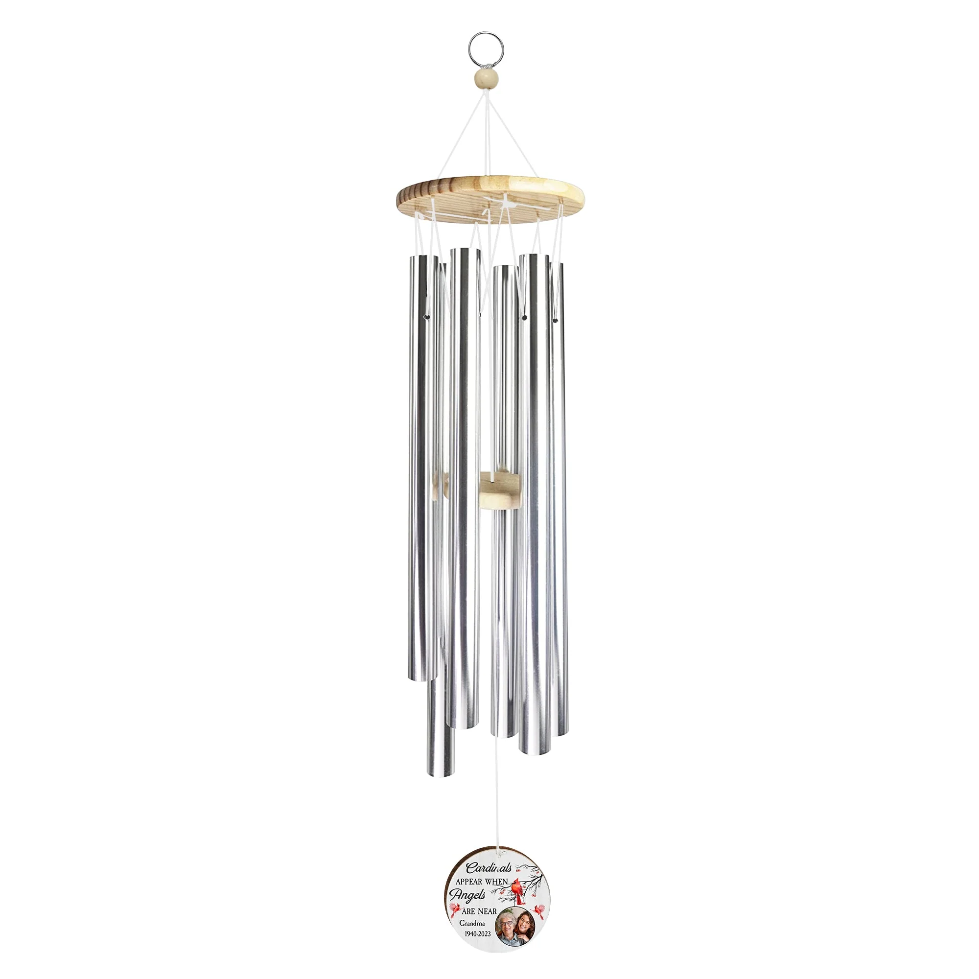 Cardinals Appear When Angels Are Near - Personalized Photo Wind Chimes - Image 6