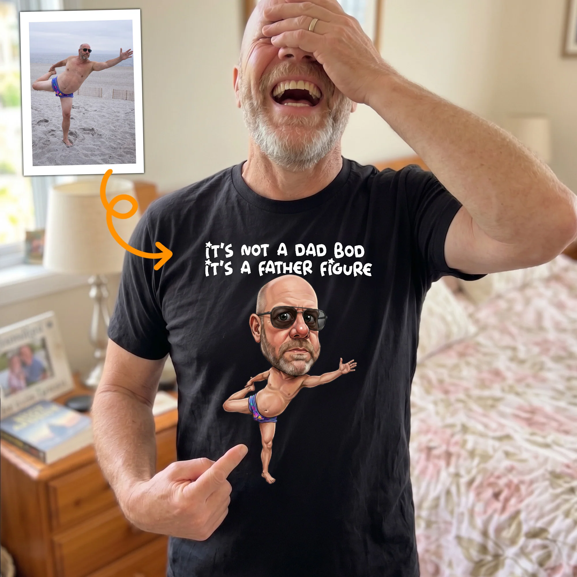 Caricature Funny Shirt For Dad, Family - Custom Cartoon Drawing From Photo - Personalized Shirt - Image 2