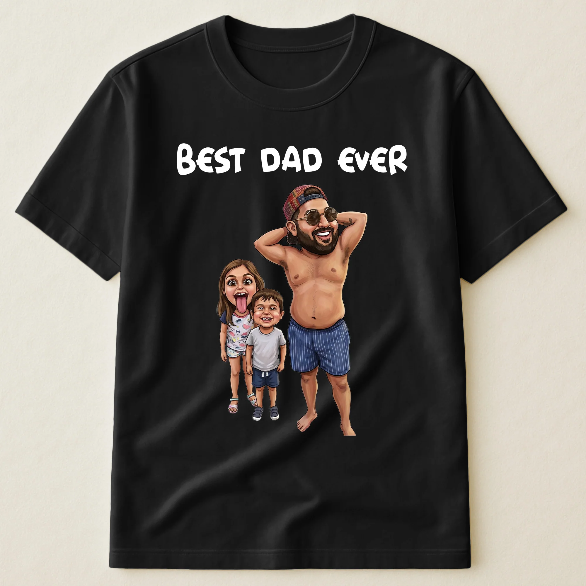 Caricature Funny Shirt For Dad, Family - Custom Cartoon Drawing From Photo - Personalized Shirt - Image 4