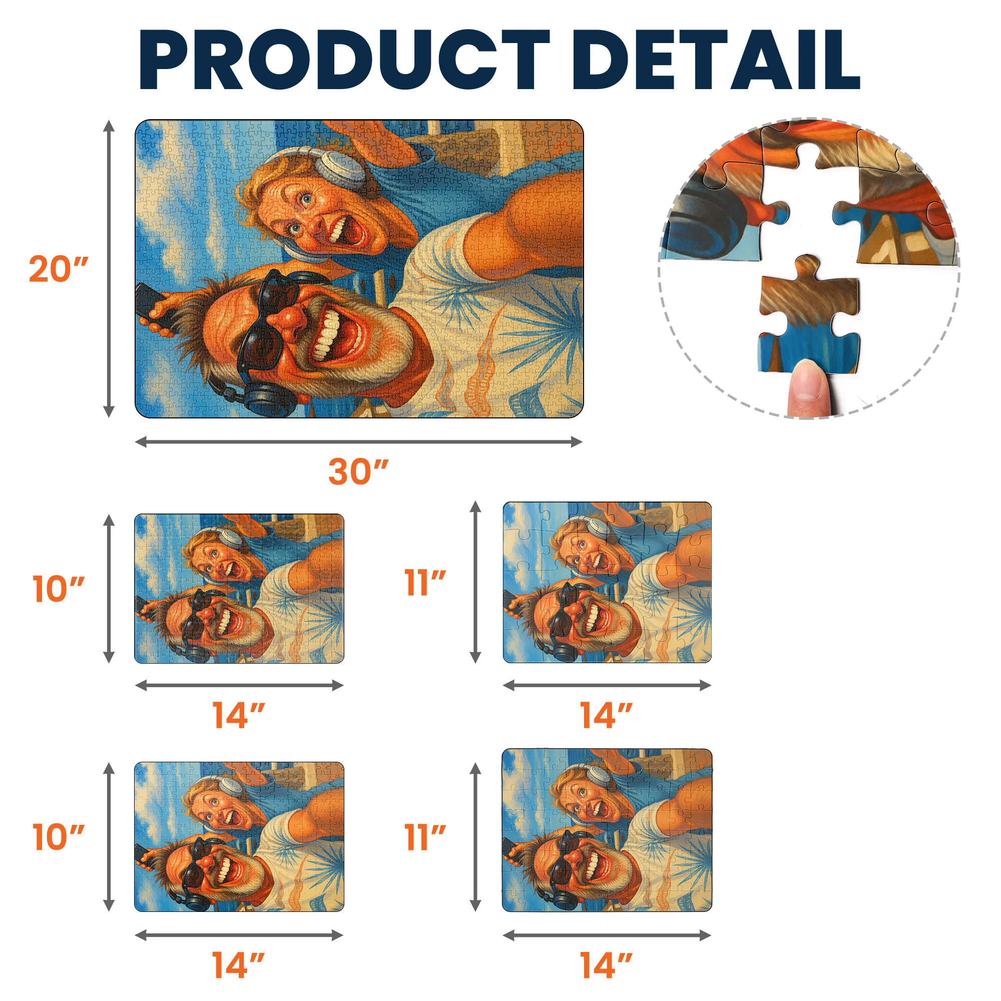 Caricature Wall Art For Funny - Custom Cartoon Drawing From Photo - Personalized Photo Jigsaw Puzzle - Image 7