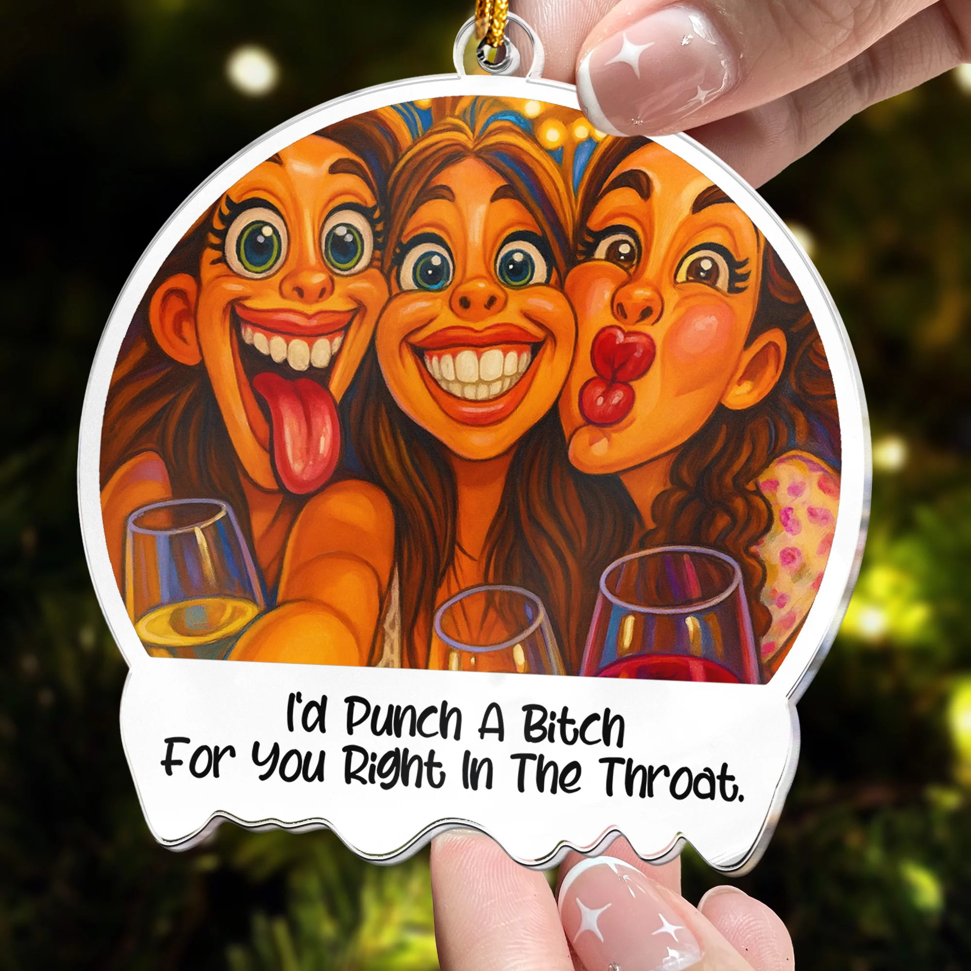 Caricature Your Photo For Besties, Friends - Personalized Acrylic Photo Ornament - Image 2