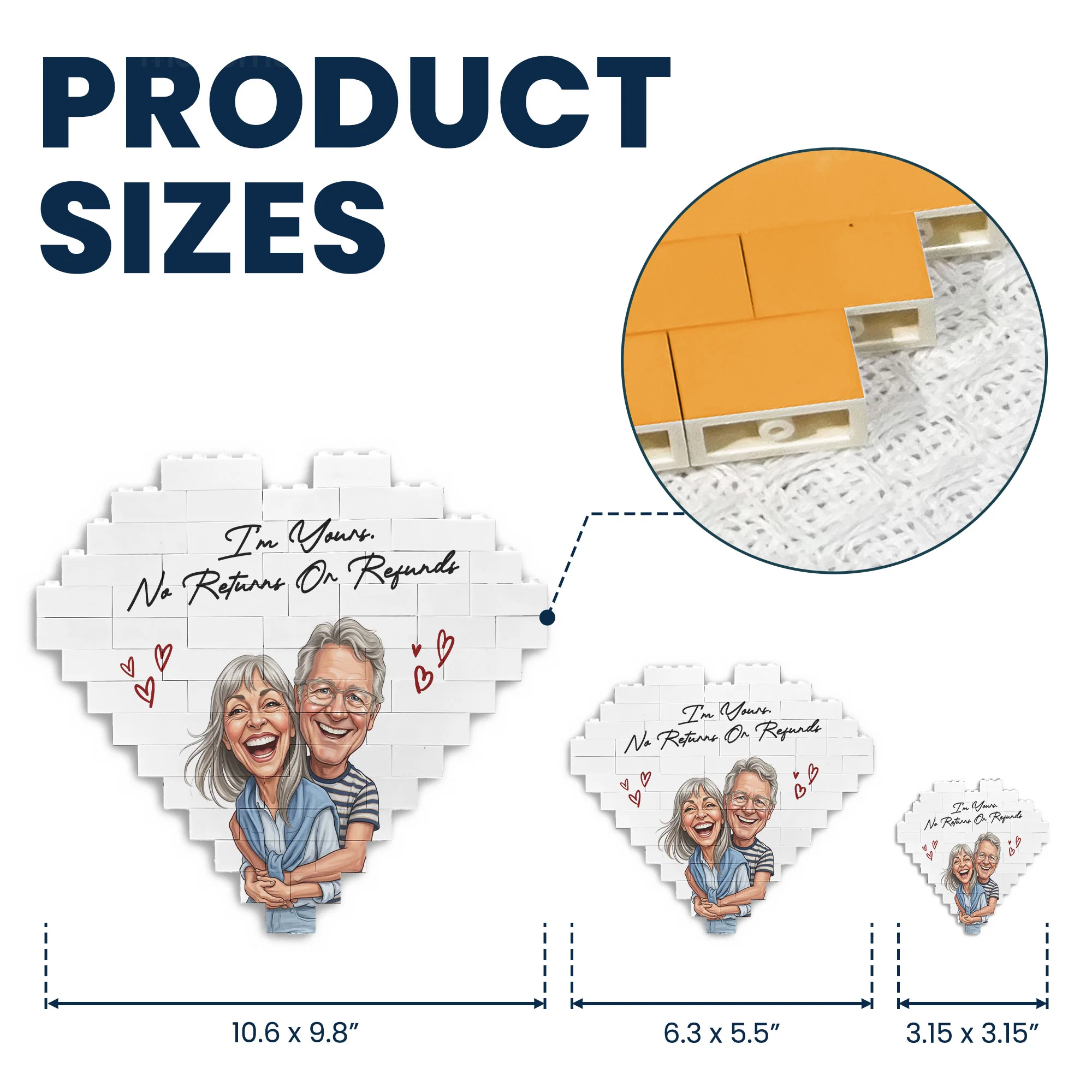 Caricature Your Photo Gift For Funny Couples, Anniversary Gift - Personalized Building Blocks - Image 10