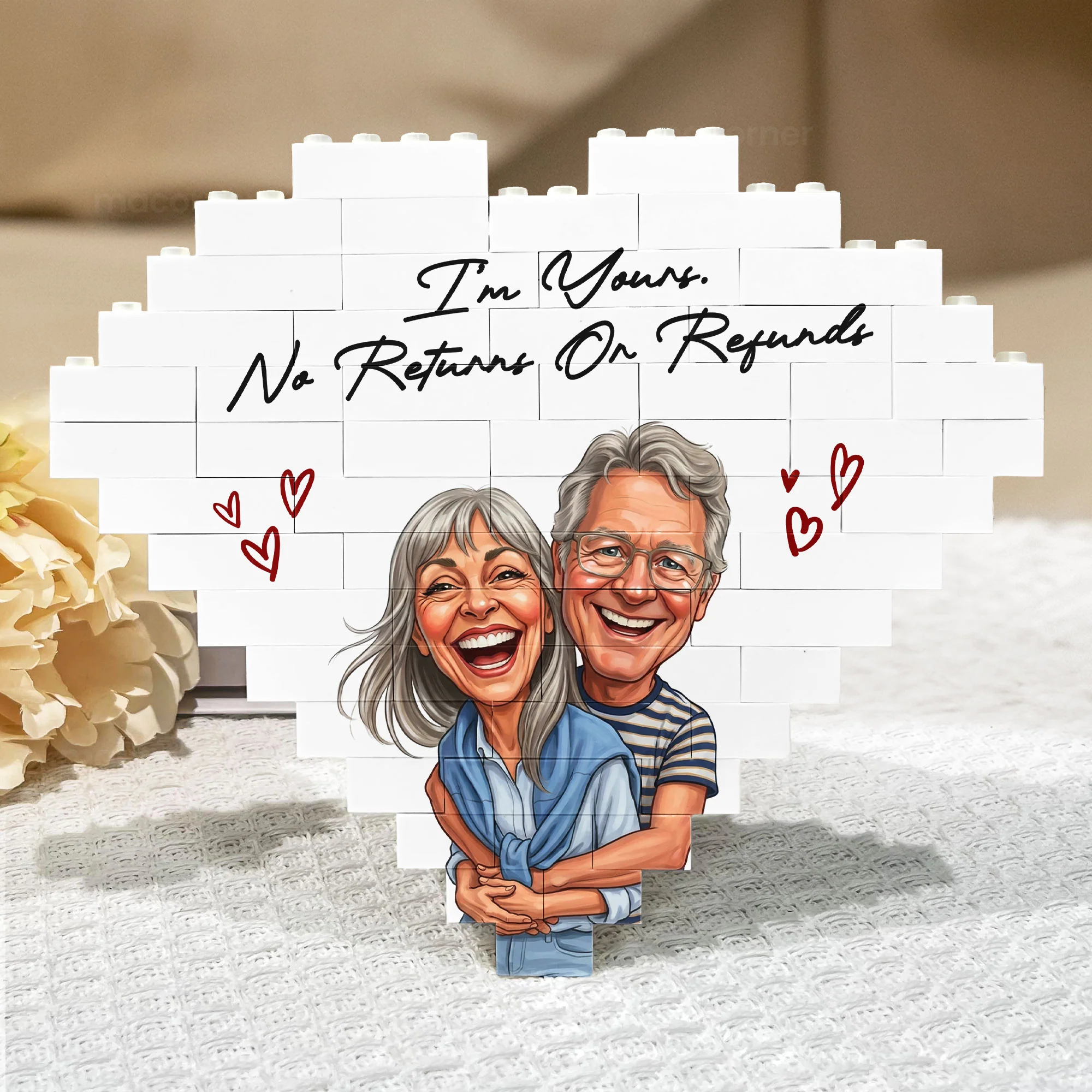 Caricature Your Photo Gift For Funny Couples, Anniversary Gift - Personalized Building Blocks - Image 7
