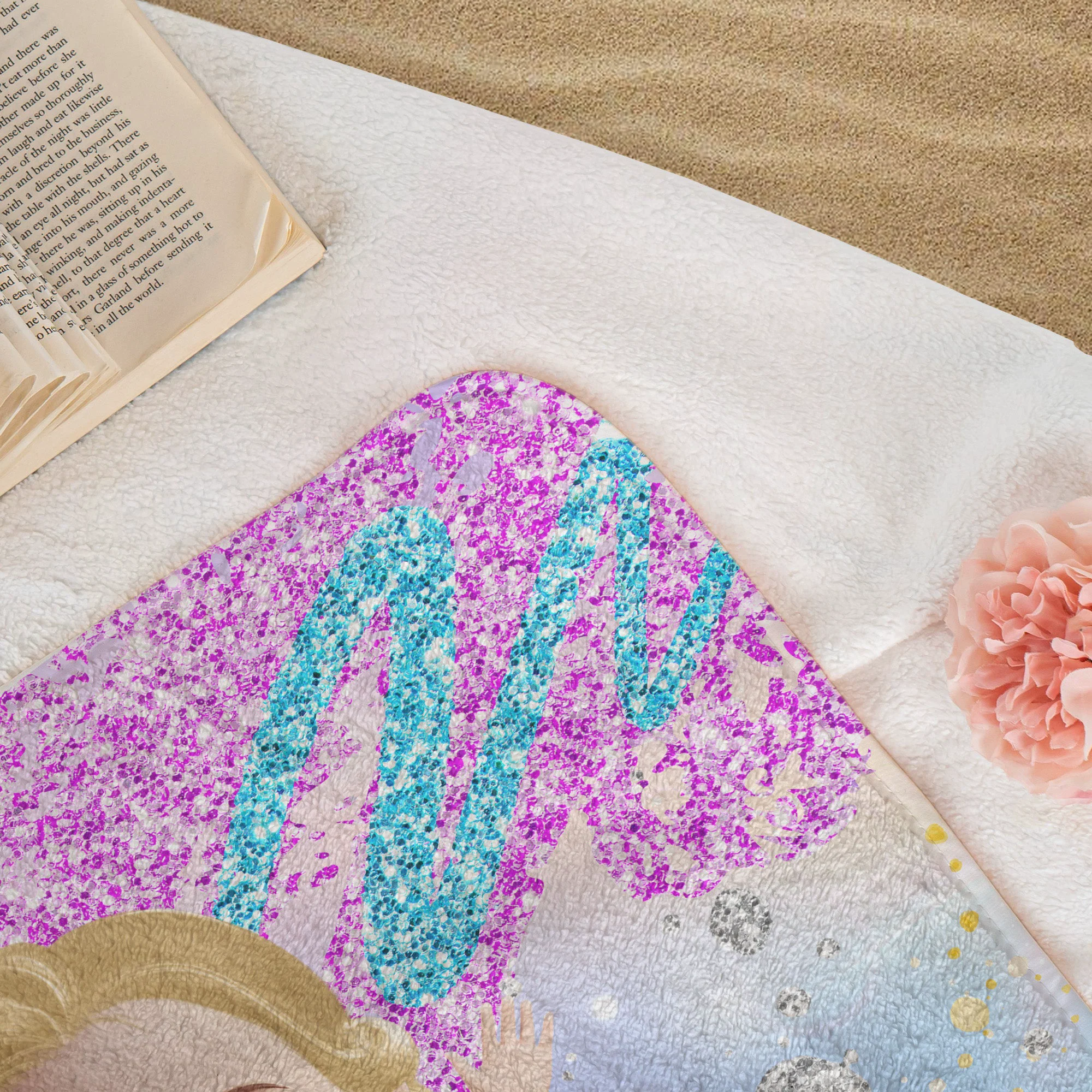Cartoon Mermaid Princess - Personalized Quick-Dry Beach Towel - Image 5