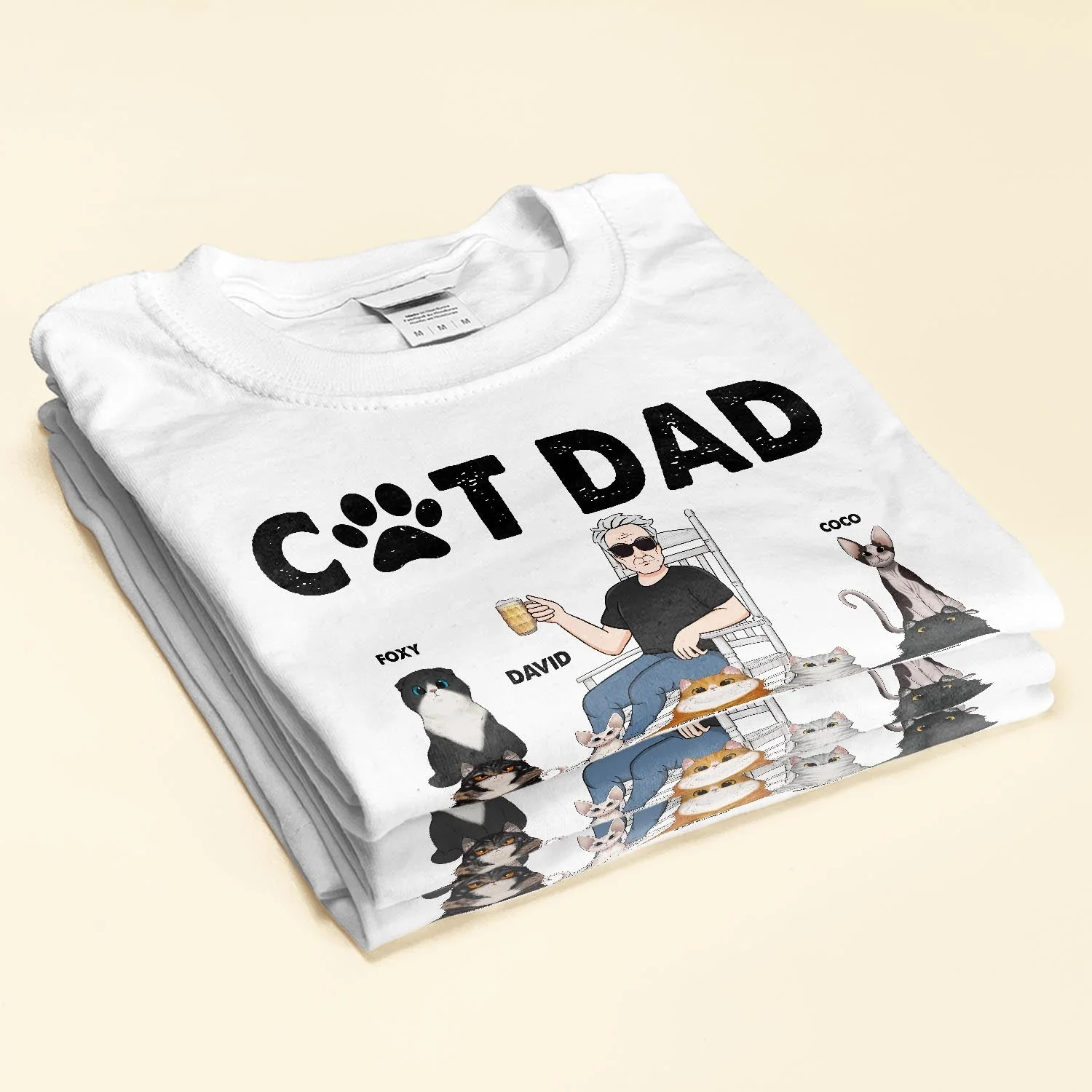 Cat Dad - Personalized Shirt - Birthday, Funny, Father's Day Gift For Husband, Dad, Grandpa, Cat Lover, Cat Owner - Image 2