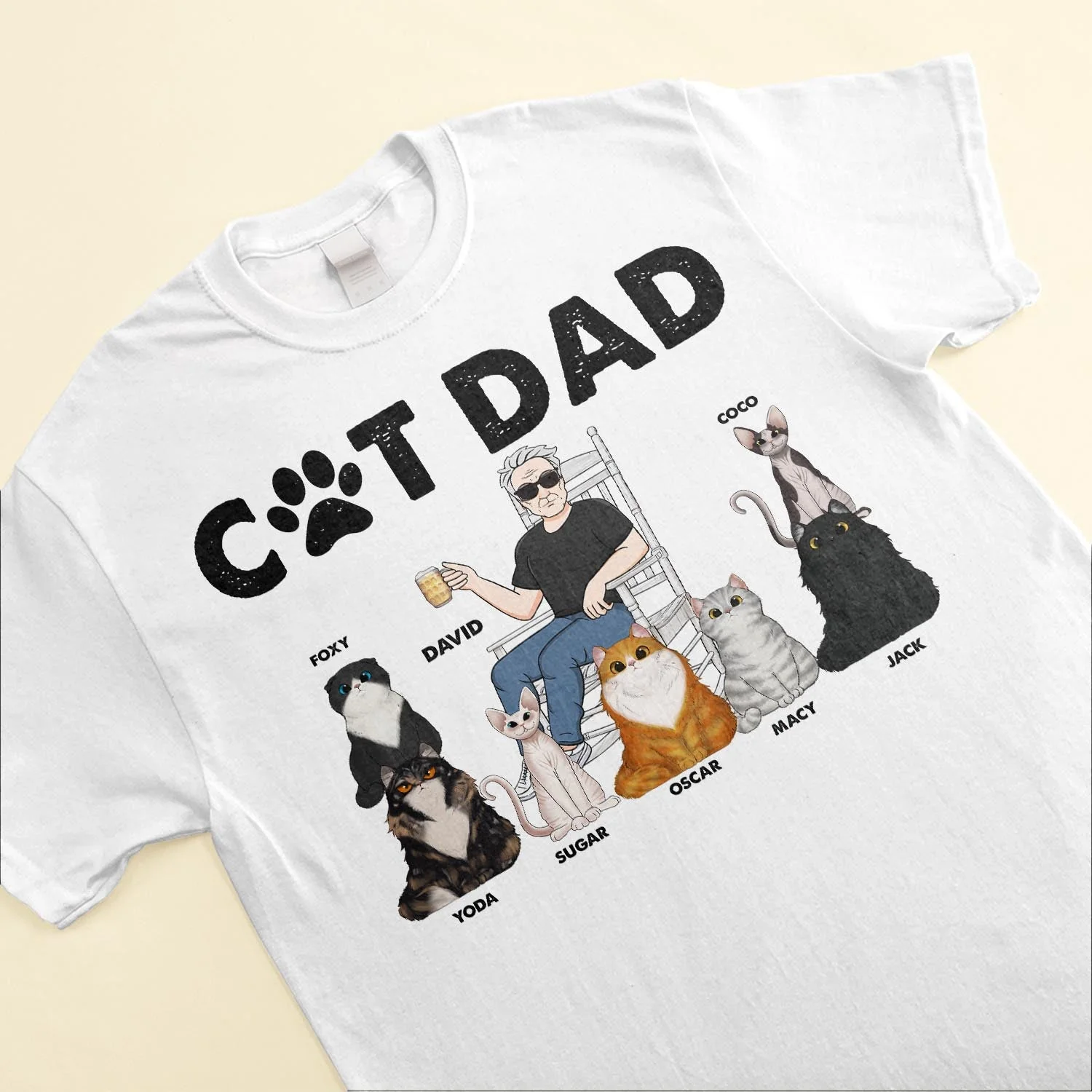 Cat Dad - Personalized Shirt - Birthday, Funny, Father's Day Gift For Husband, Dad, Grandpa, Cat Lover, Cat Owner - Image 3