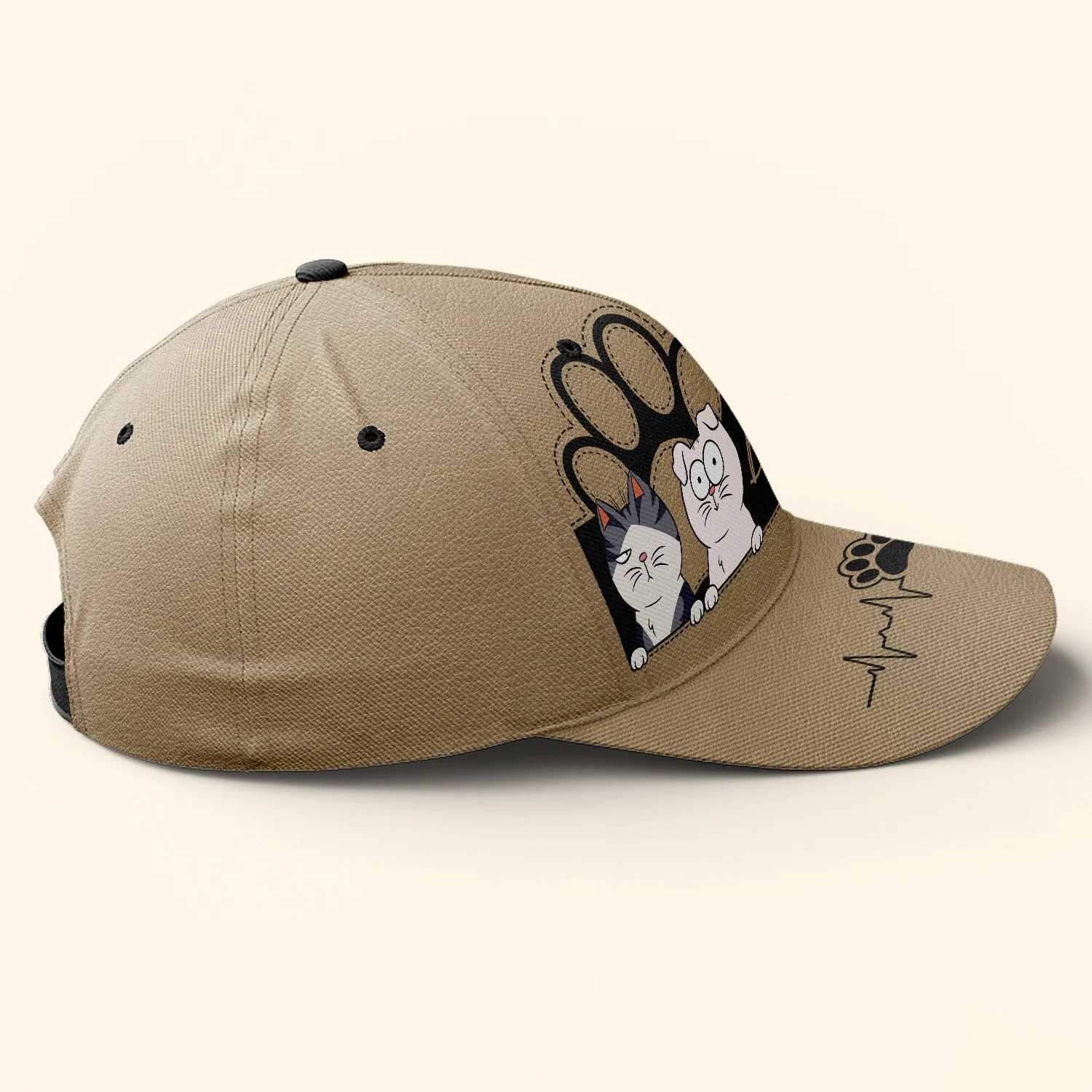 Cat Mom Funny Cartoon Version - Personalized Classic Cap - Image 4