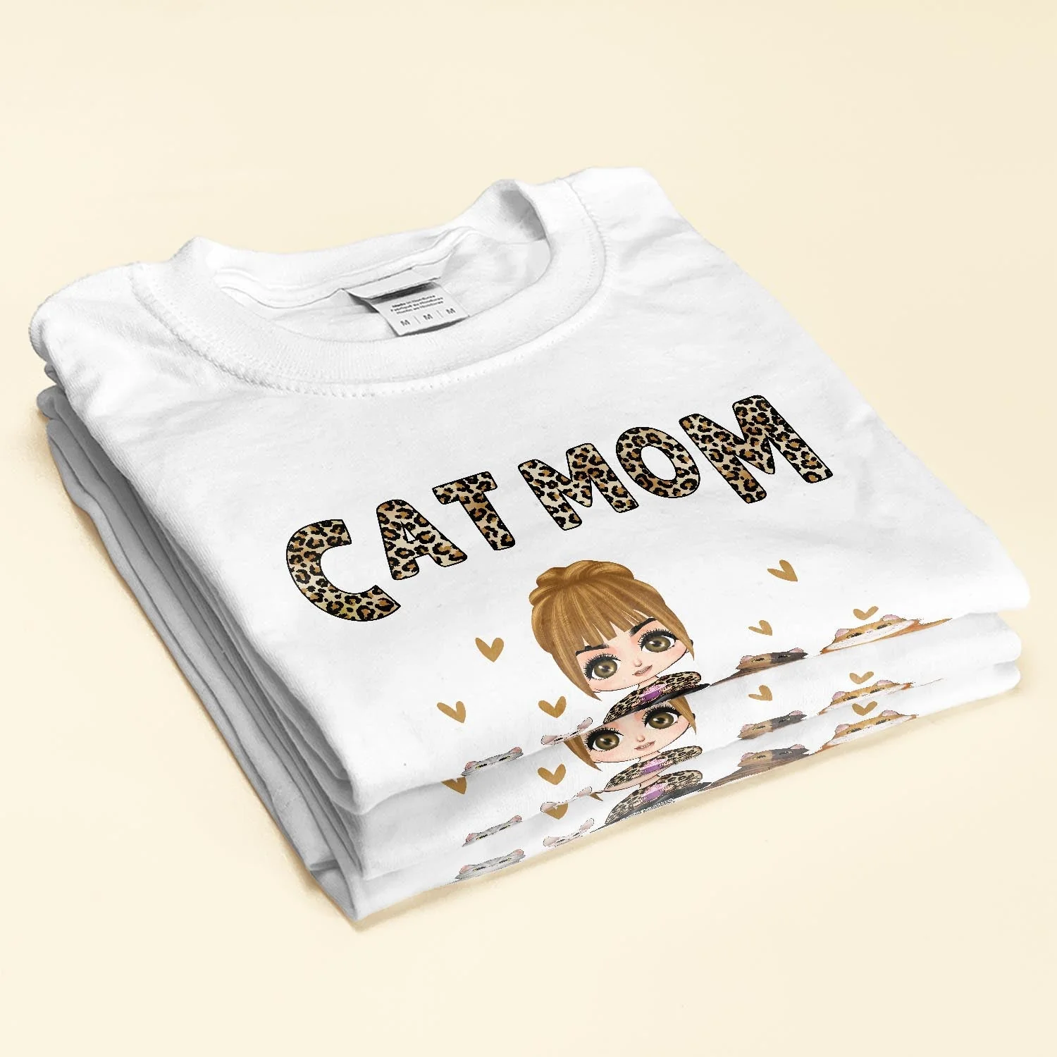 Cat Mom Leopard Design - Personalized Shirt - Birthday Gift For Cat Mom, Cat Lovers - Image 2
