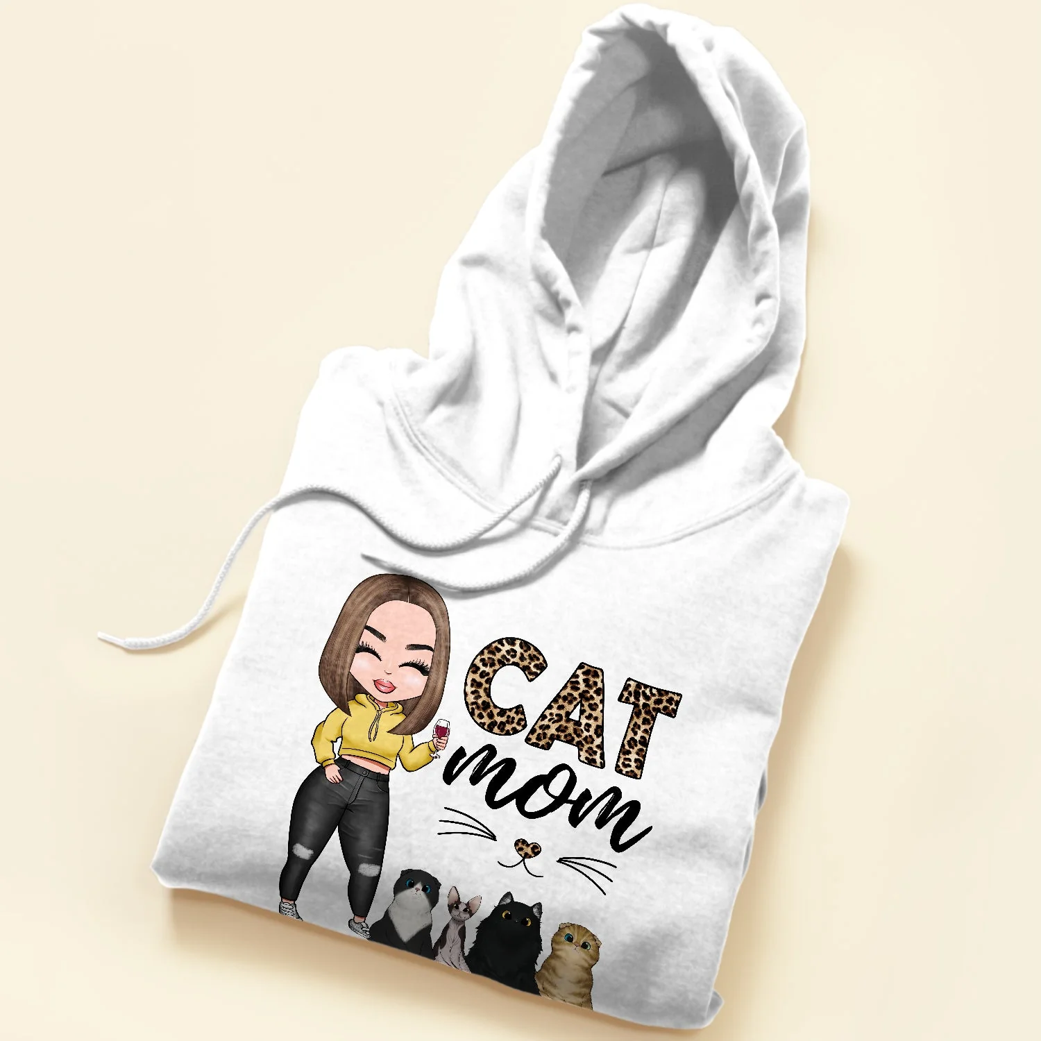 CAT MOM - Personalized Shirt - Cartoon Girl - Image 5