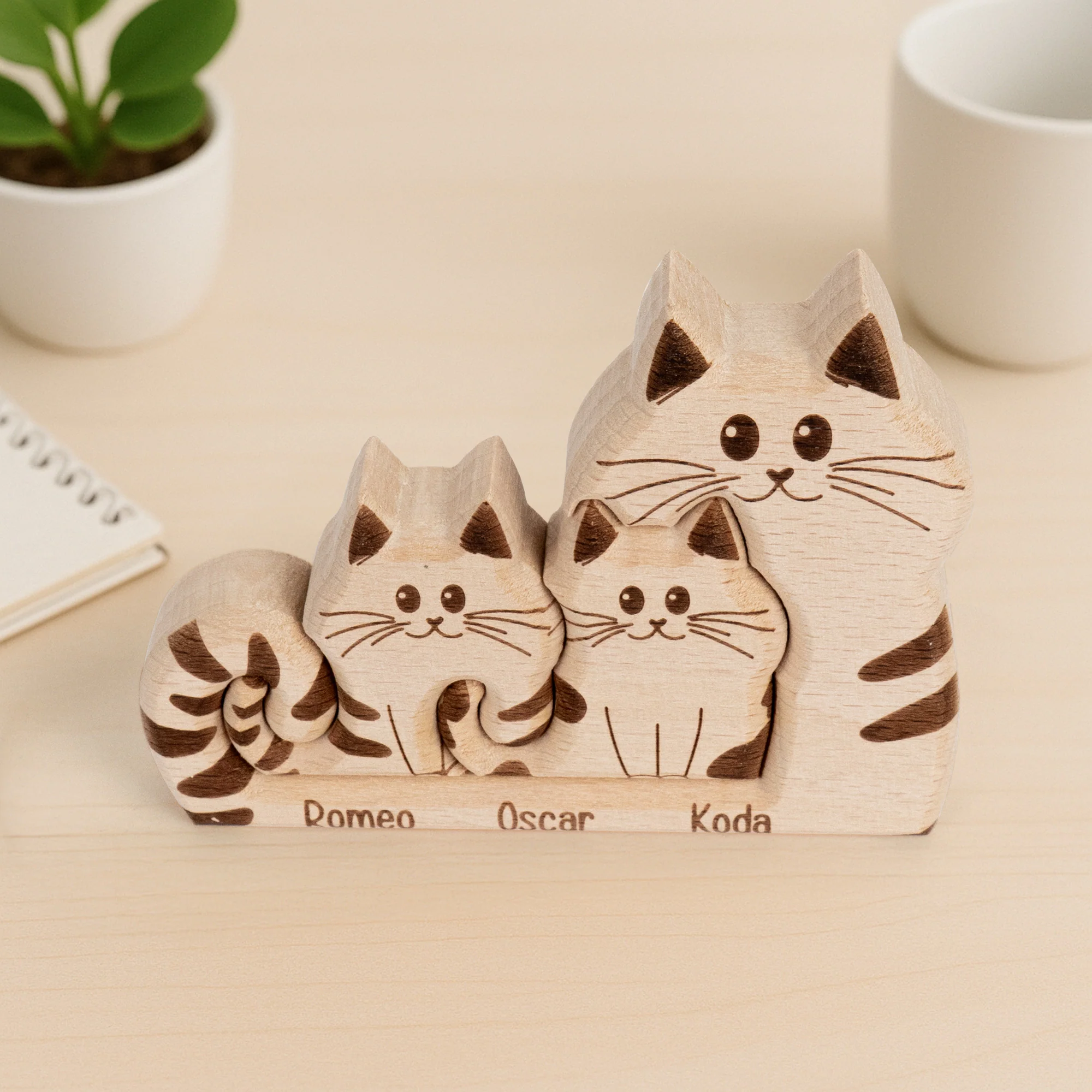 Cat Mom - Personalized Wooden Cat Family Puzzle - Image 4