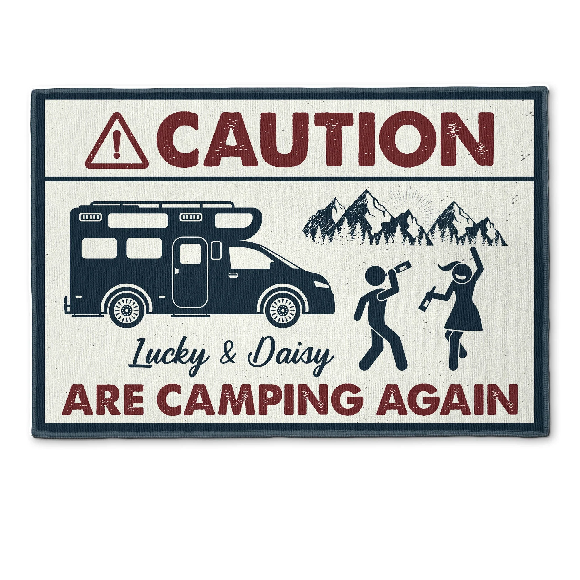 Caution We Are Camping Again - Personalized Doormat - Image 5