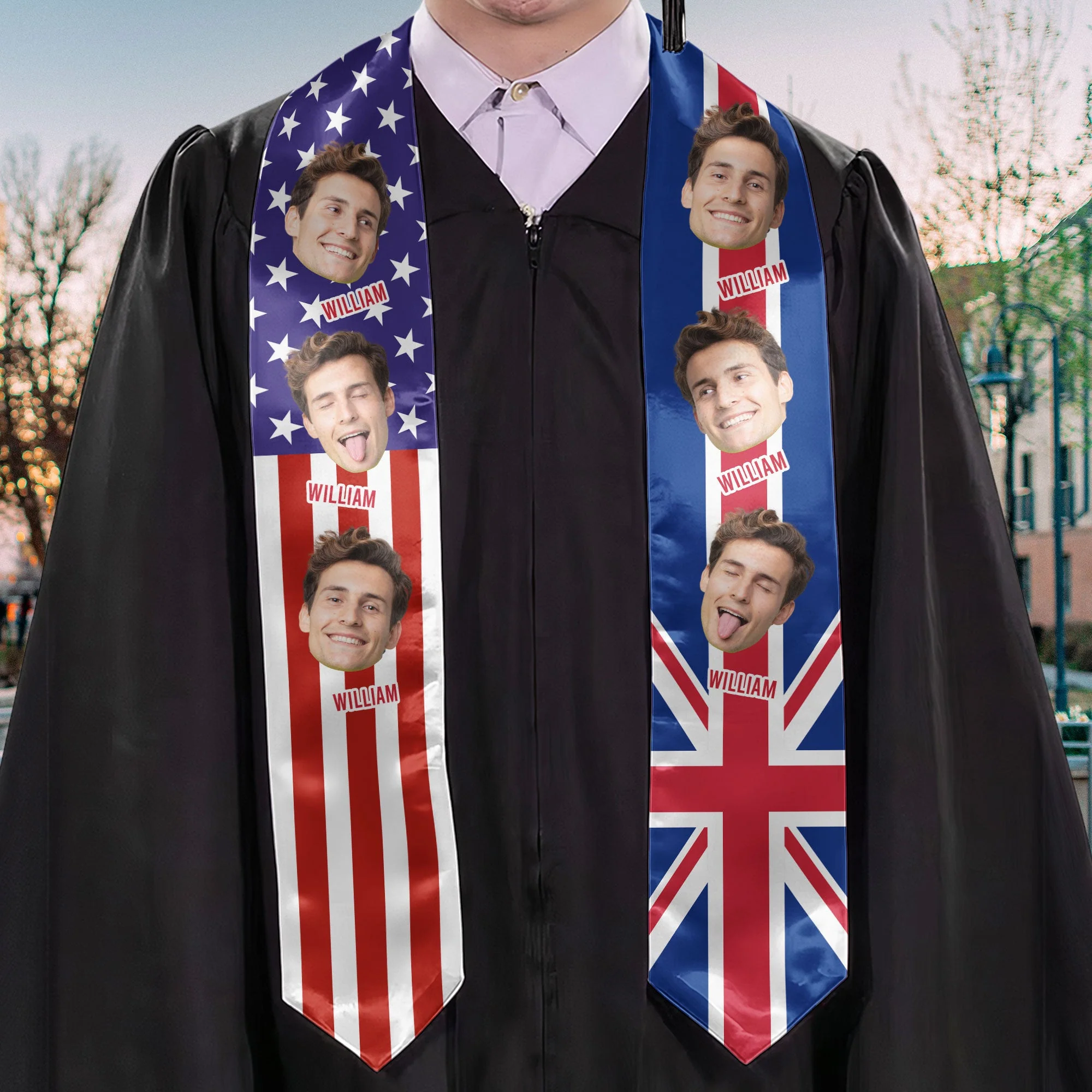Celebration Graduation Stole With Custom Face - Personalized Photo Graduation Stole - Image 2