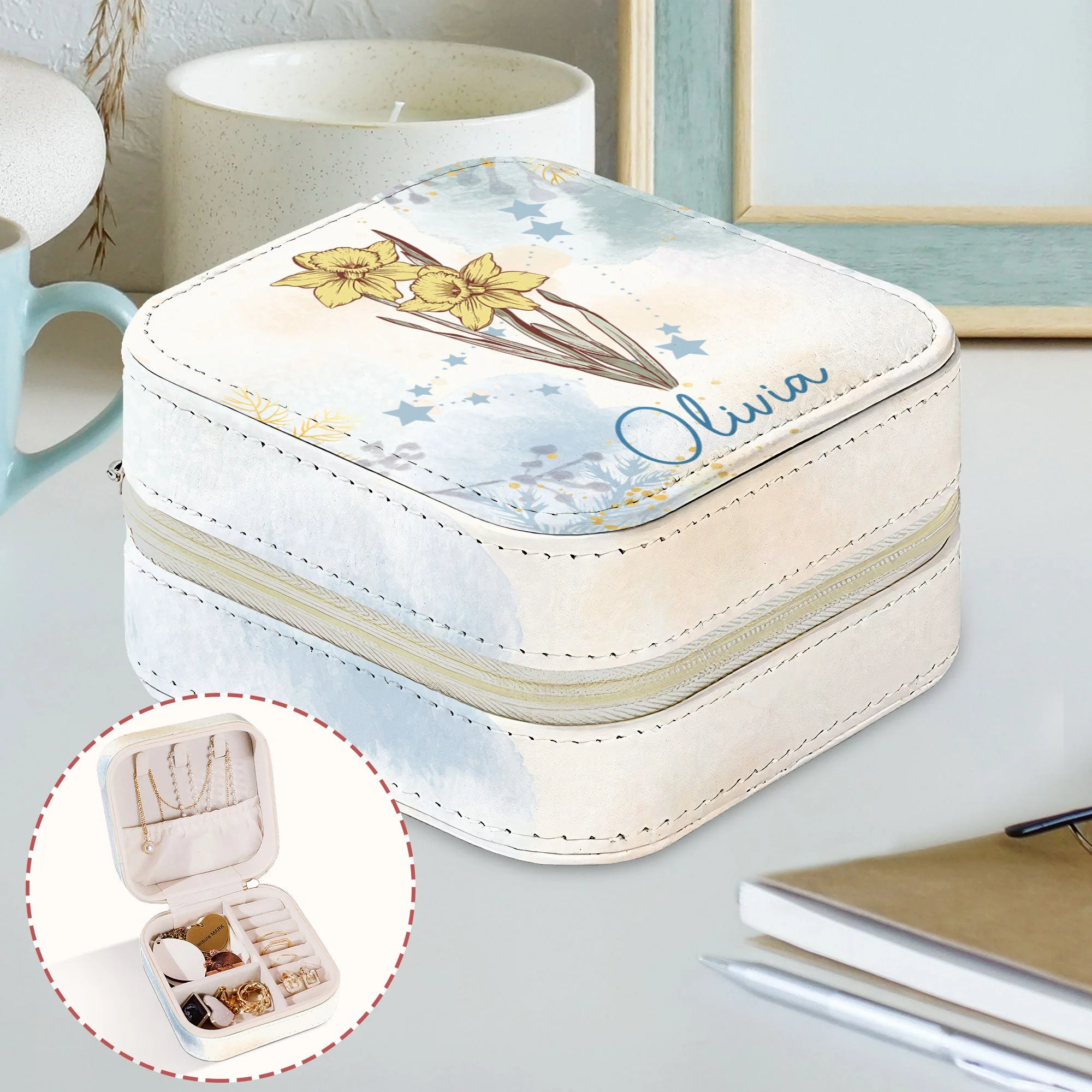 Celestial Birth Flower - Personalized Jewelry Box - Image 4