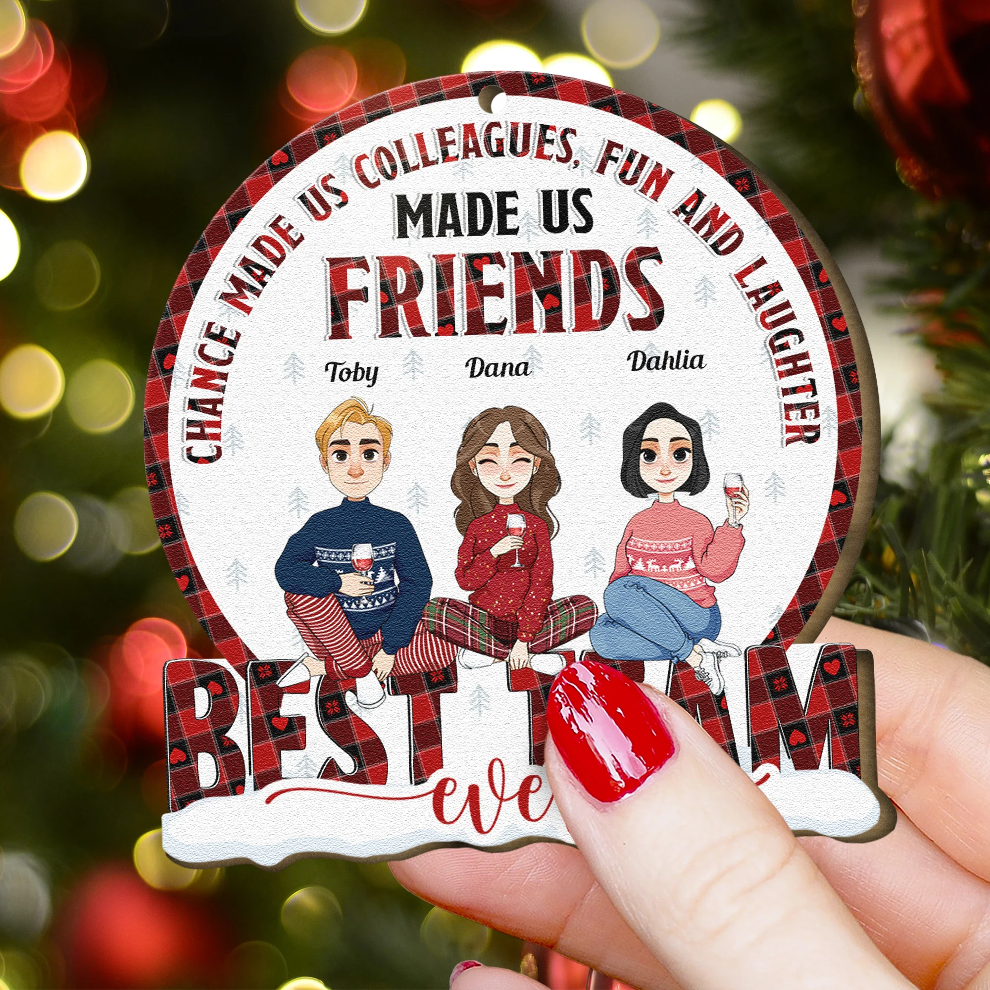 Chance Made Us Colleagues - Personalized Wooden Ornament - Image 3