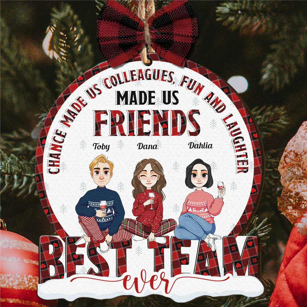 Chance Made Us Colleagues - Personalized Wooden Ornament - Image 5