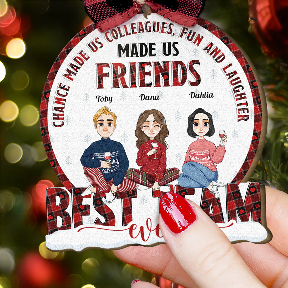 Chance Made Us Colleagues - Personalized Wooden Ornament - Image 6