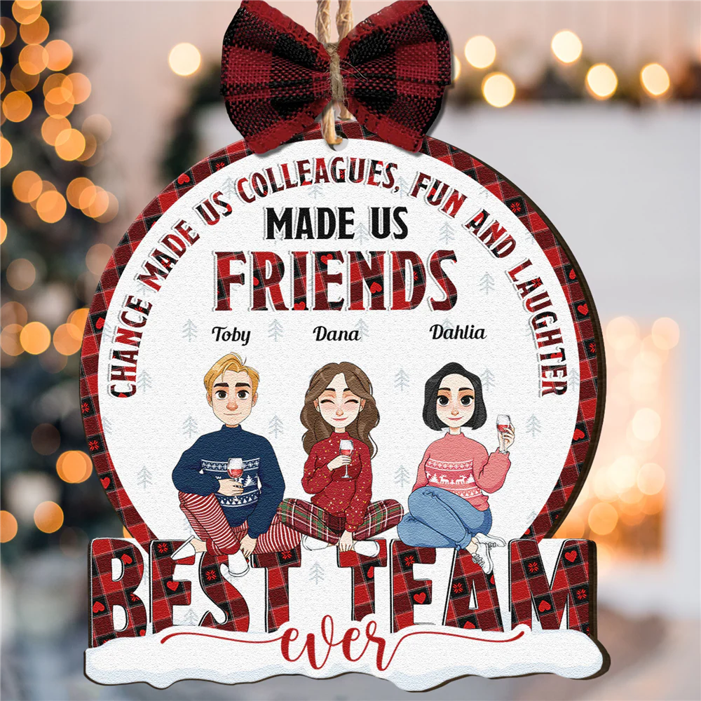 Chance Made Us Colleagues - Personalized Wooden Ornament - Image 8