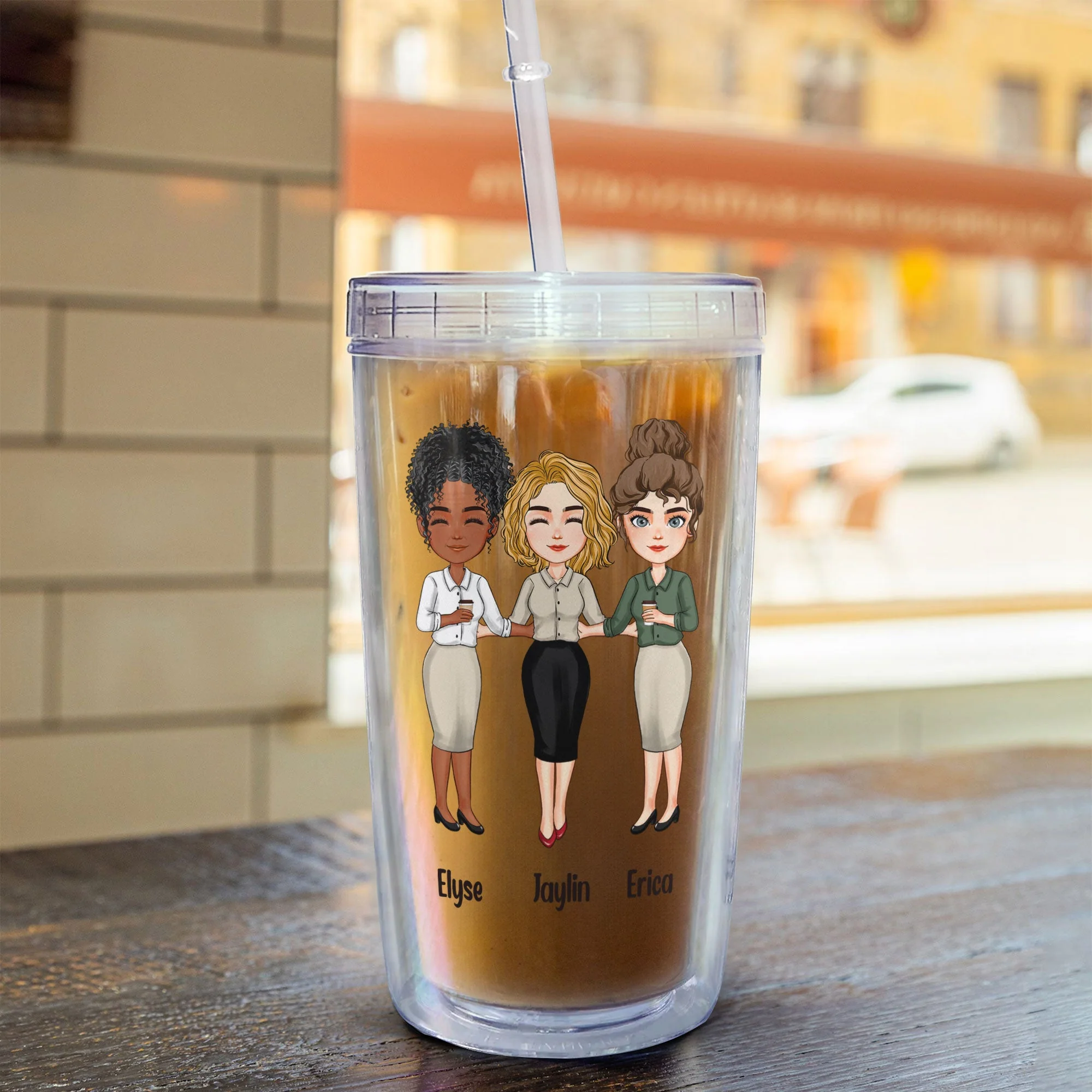 Chance Made Us Coworkers - Personalized Acrylic Tumbler With Straw - Image 5