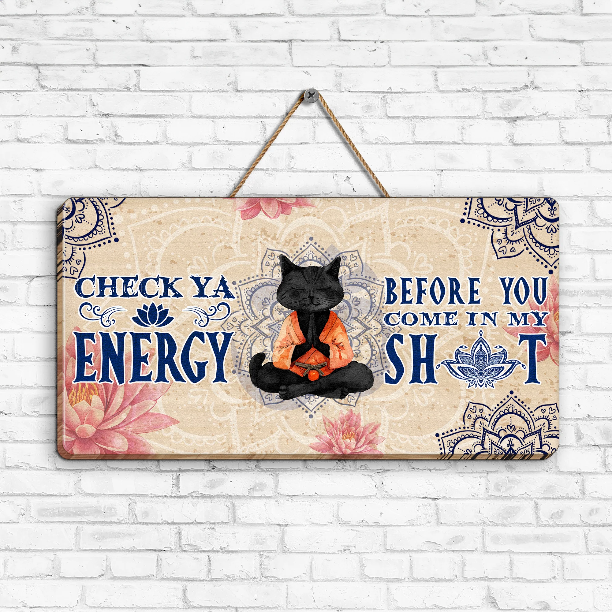 Check Ya Energy Before You Come In This House - Personalized Wood Sign - Image 2