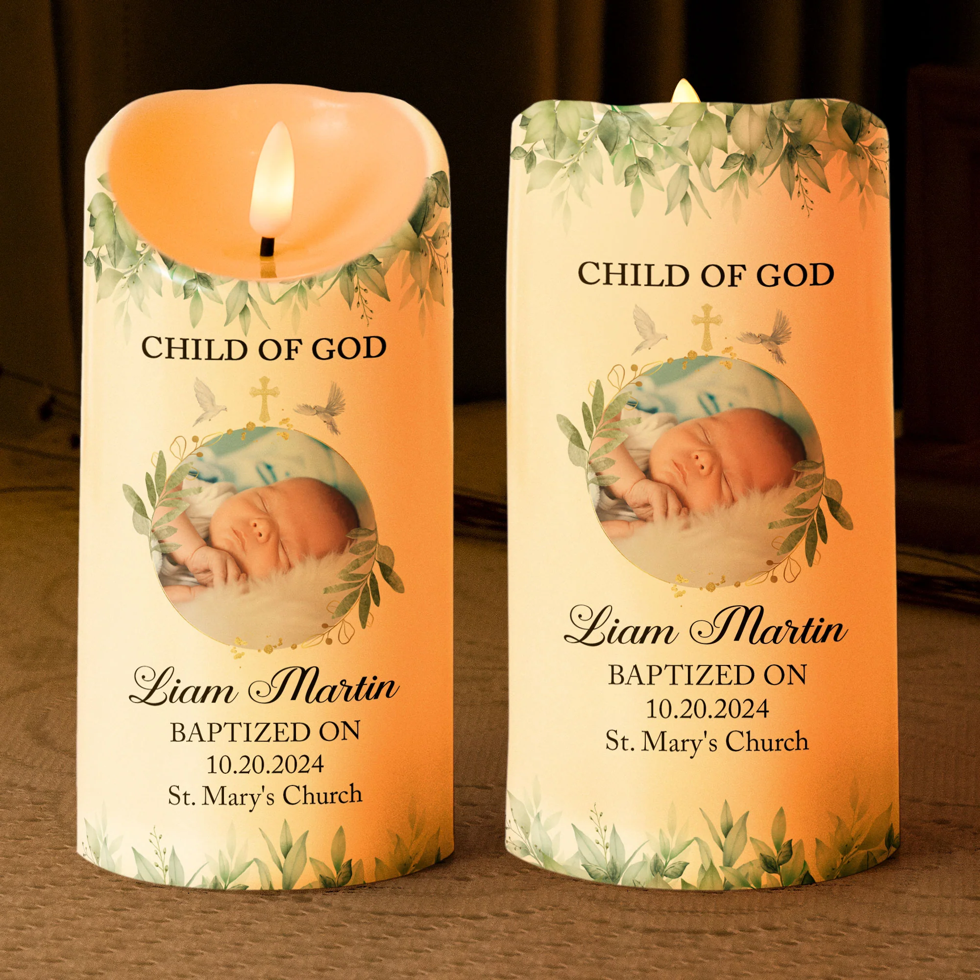 Child Of God - Personalized Photo LED Candle - Image 2