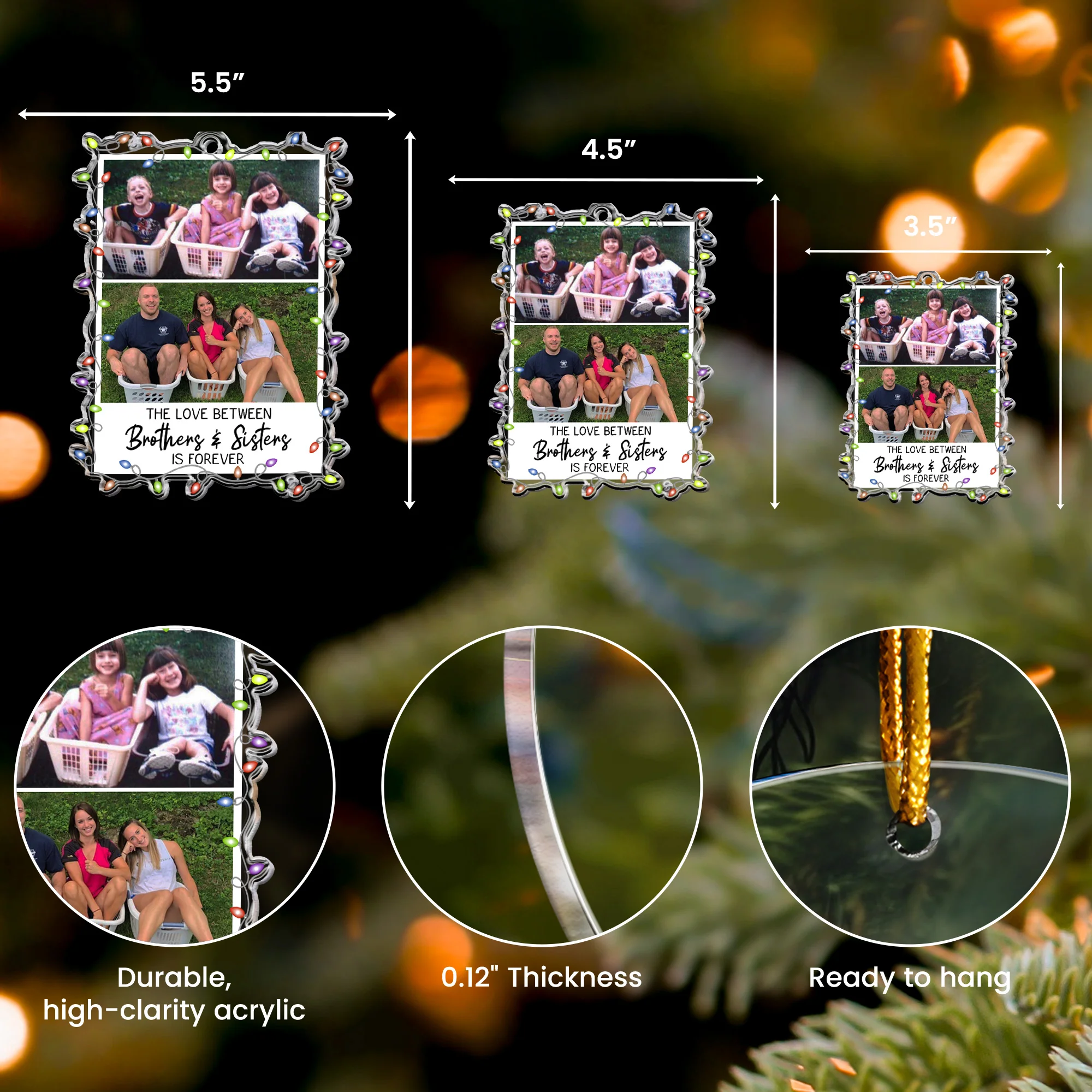 Childhood Photo Upload - Funny Moment For Family, Siblings - Personalized Acrylic Photo Ornament - Image 6