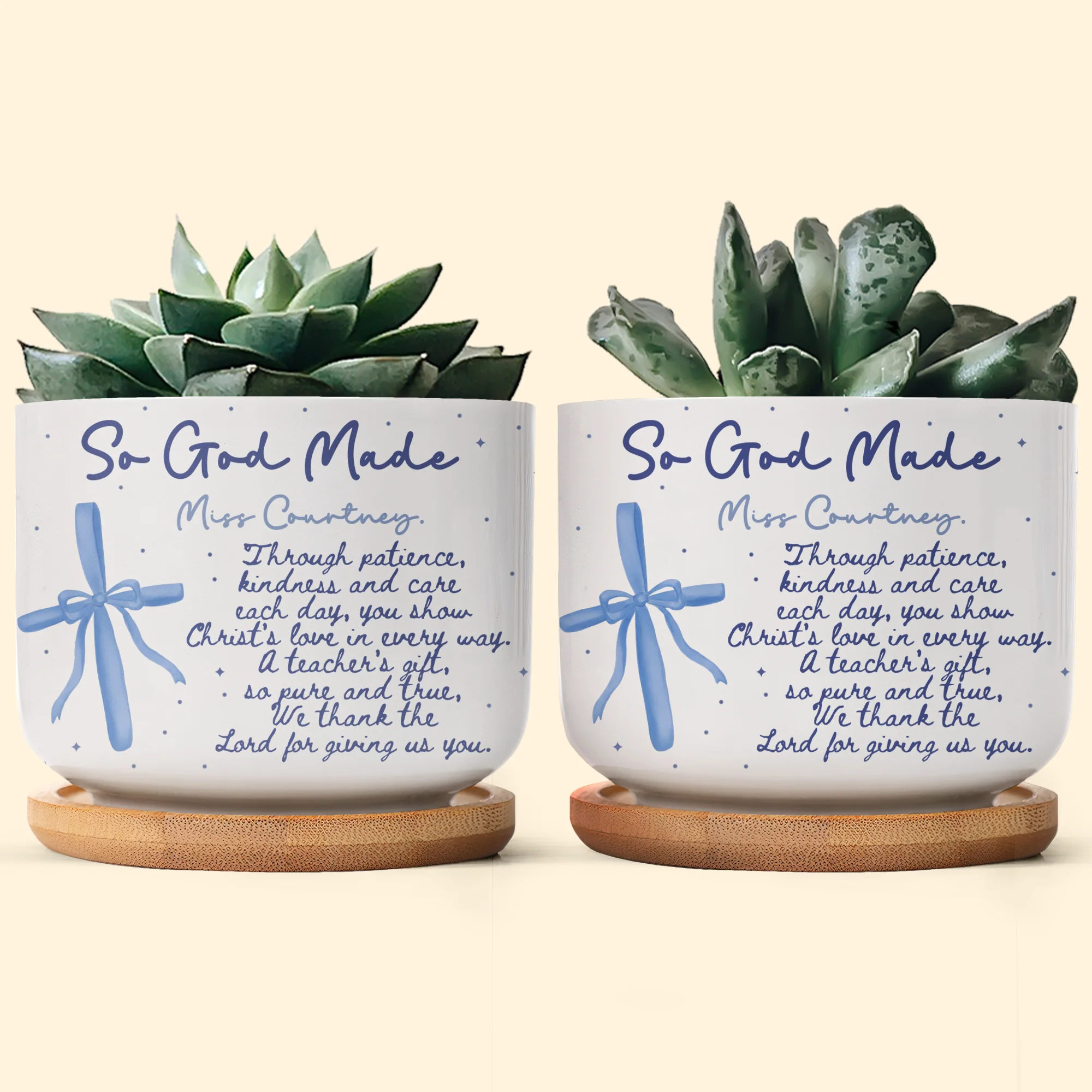 Christian Teacher Gift Custom Teacher Appreciation - Personalized Plant Pot - Image 2