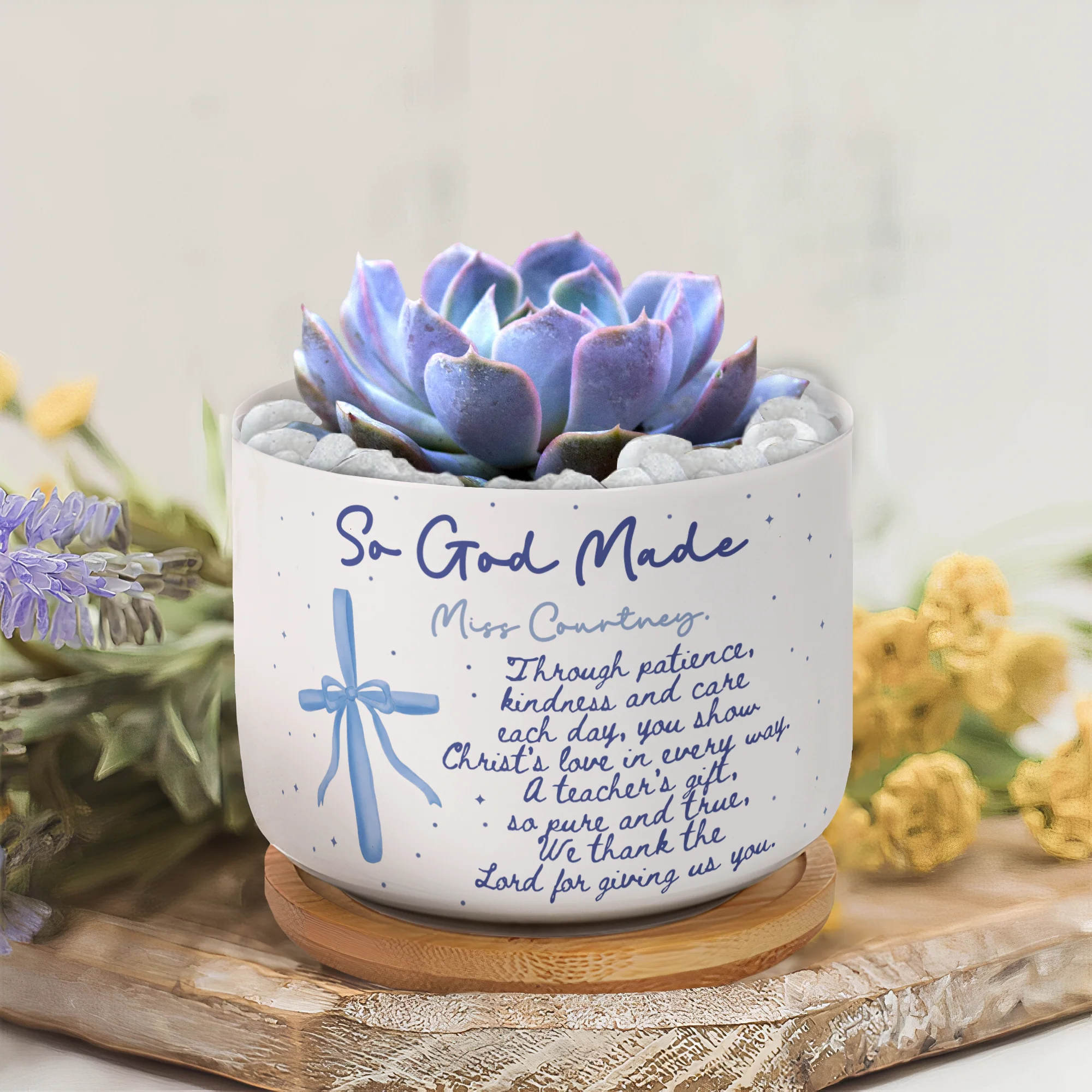 Christian Teacher Gift Custom Teacher Appreciation - Personalized Plant Pot - Image 4