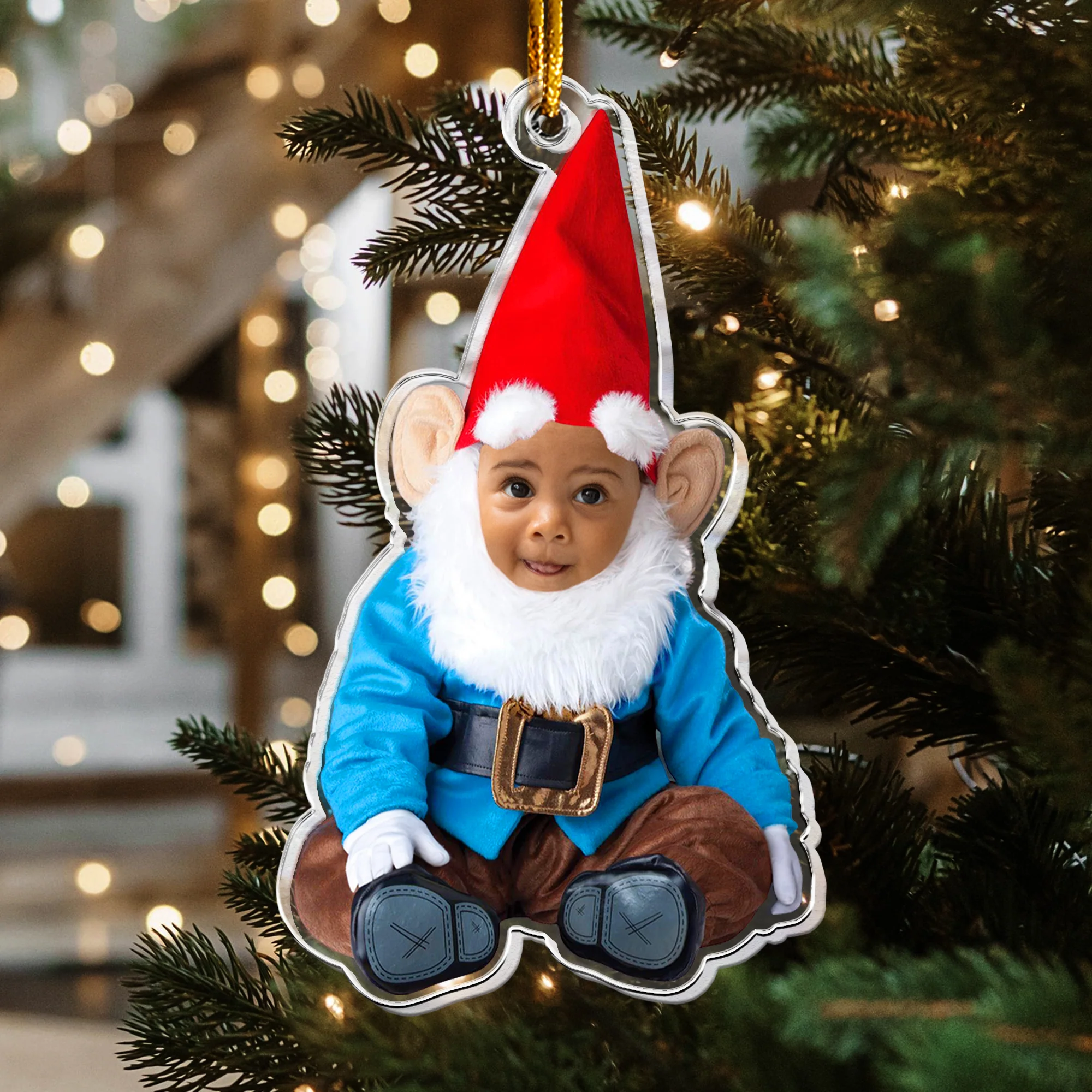 Christmas Baby Funny - Personalized Acrylic Photo Ornament - Image 8
