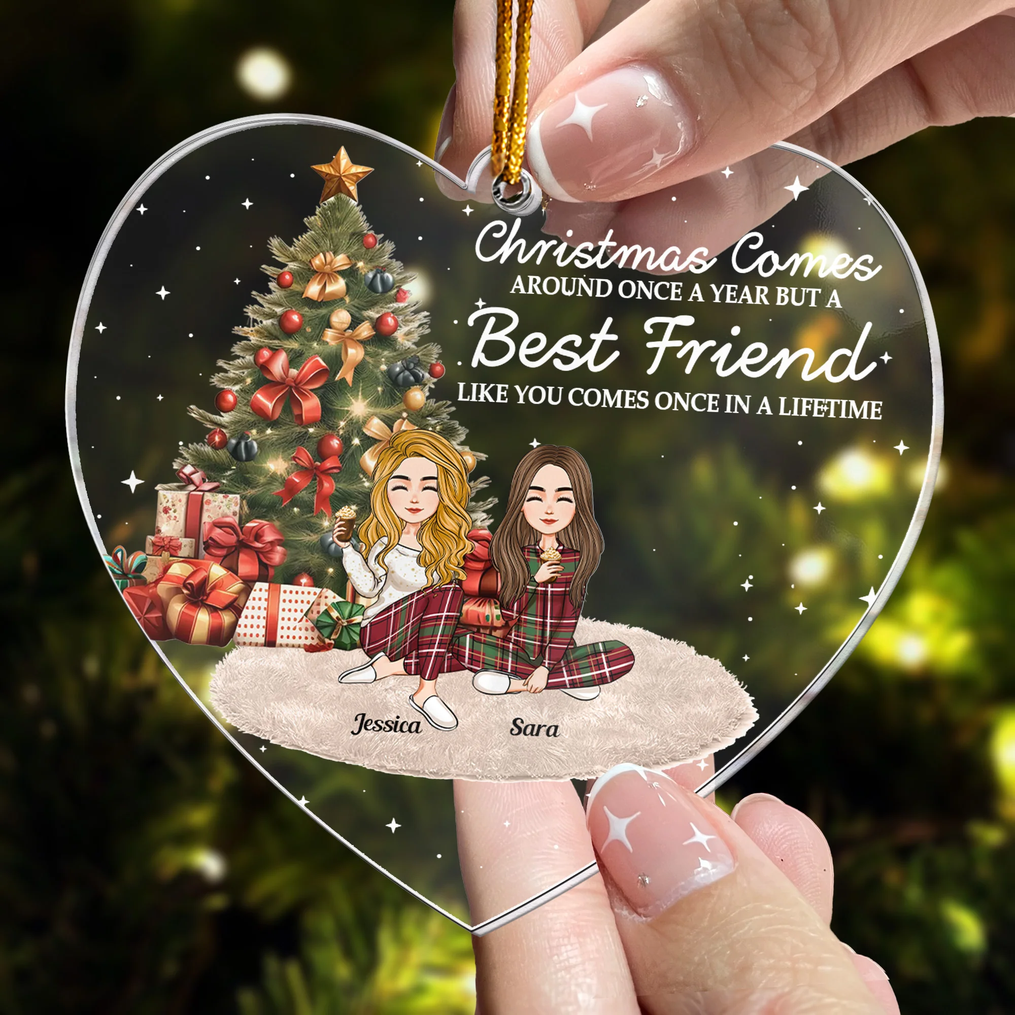 Christmas Comes Around Once A Year - Personalized Acrylic Ornament - Image 3