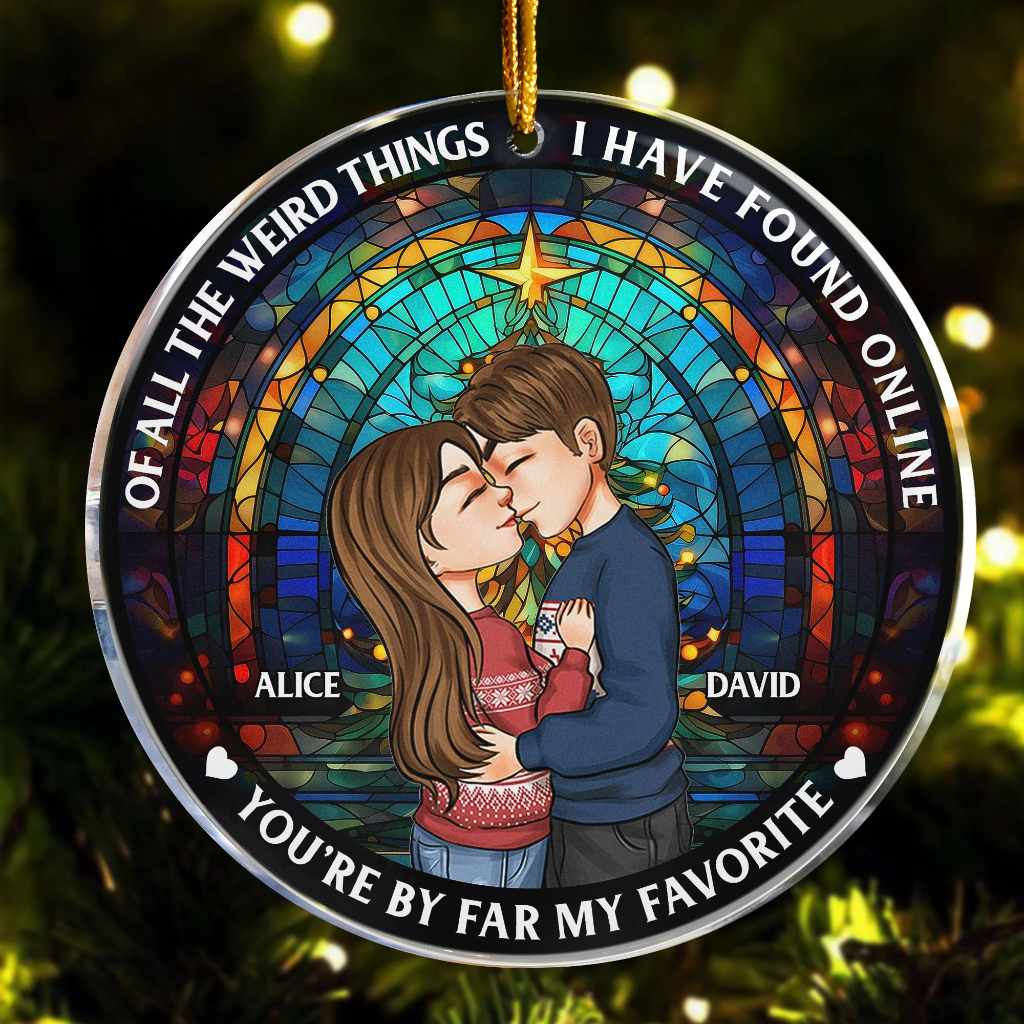 Christmas Couple Congrats On Being My Husband - Personalized Acrylic Ornament - Image 4