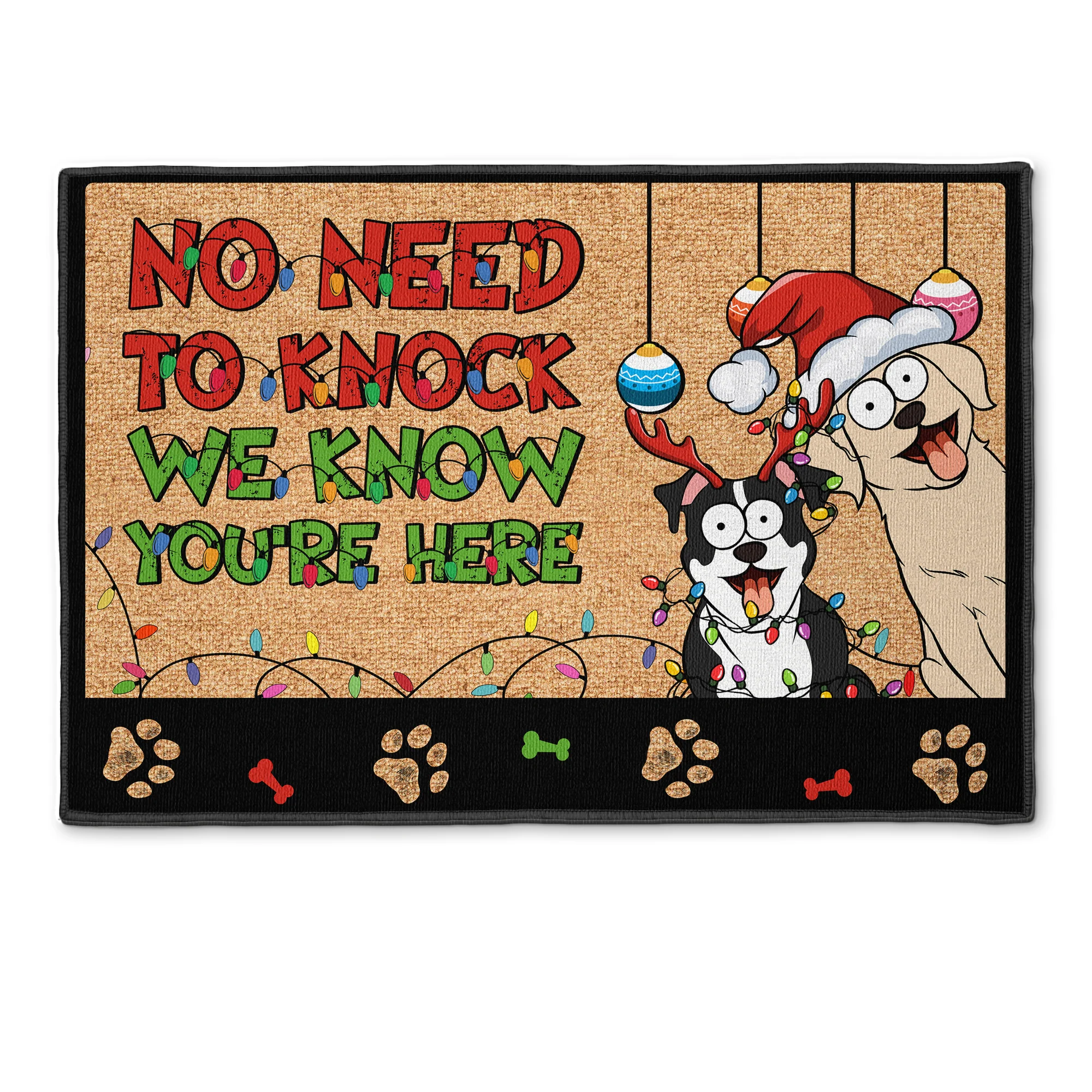 Christmas Decor No Need To Knock Funny Pet - Personalized Doormat - Image 5