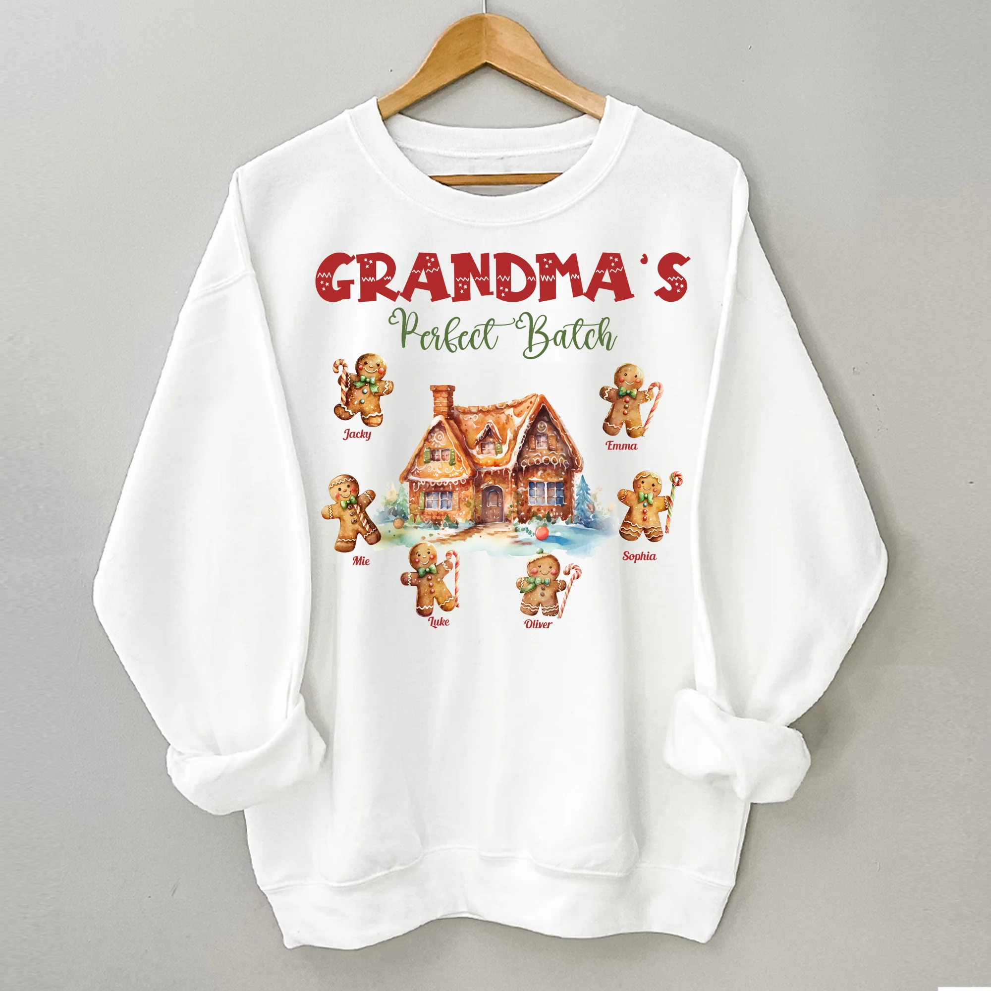 Christmas Gift For Grandma Gingerbread Perfect Batch - Personalized Sweatshirt - Image 4