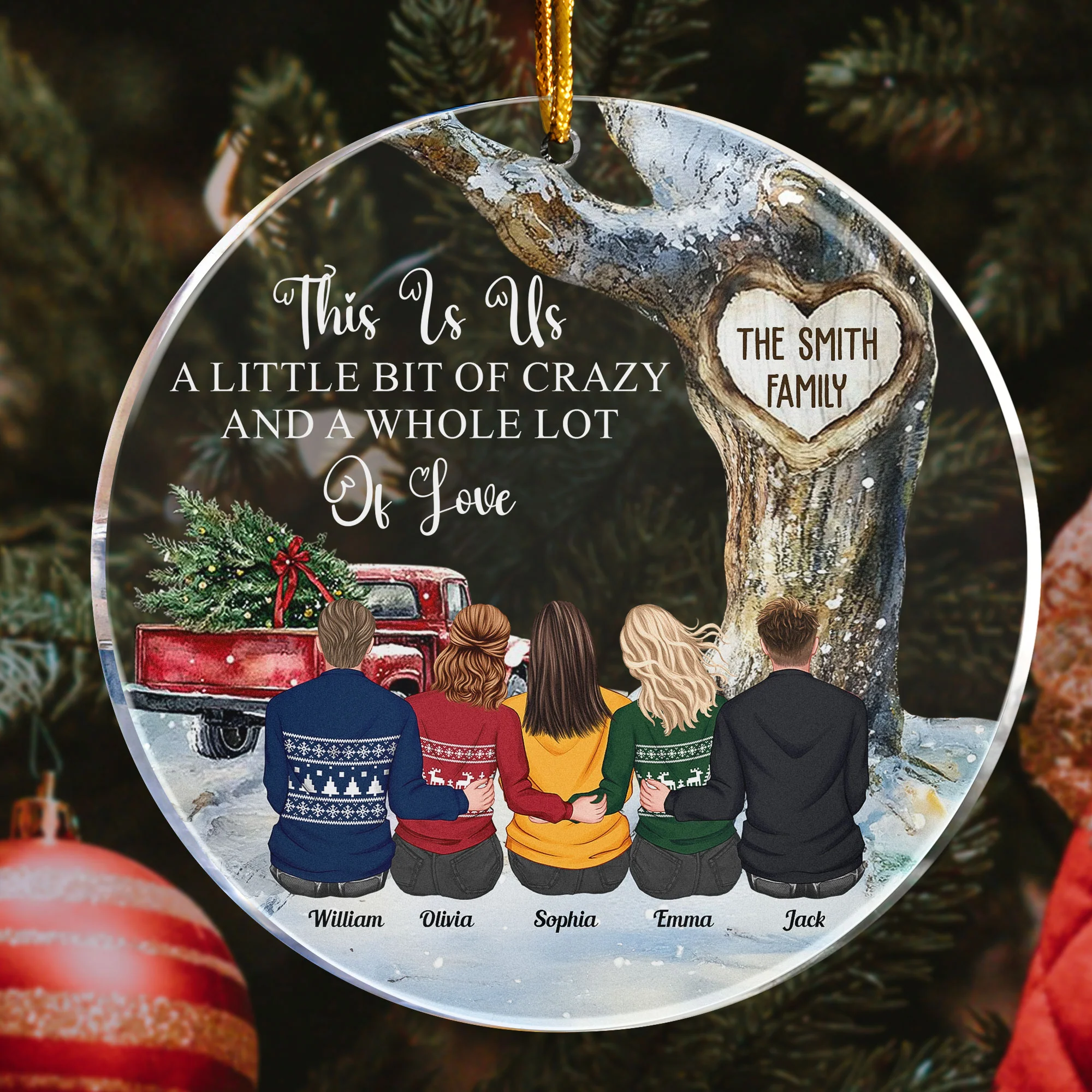 Christmas Is Better With Family, Siblings, Brothers & Sisters - Personalized Acrylic Ornament - Image 2