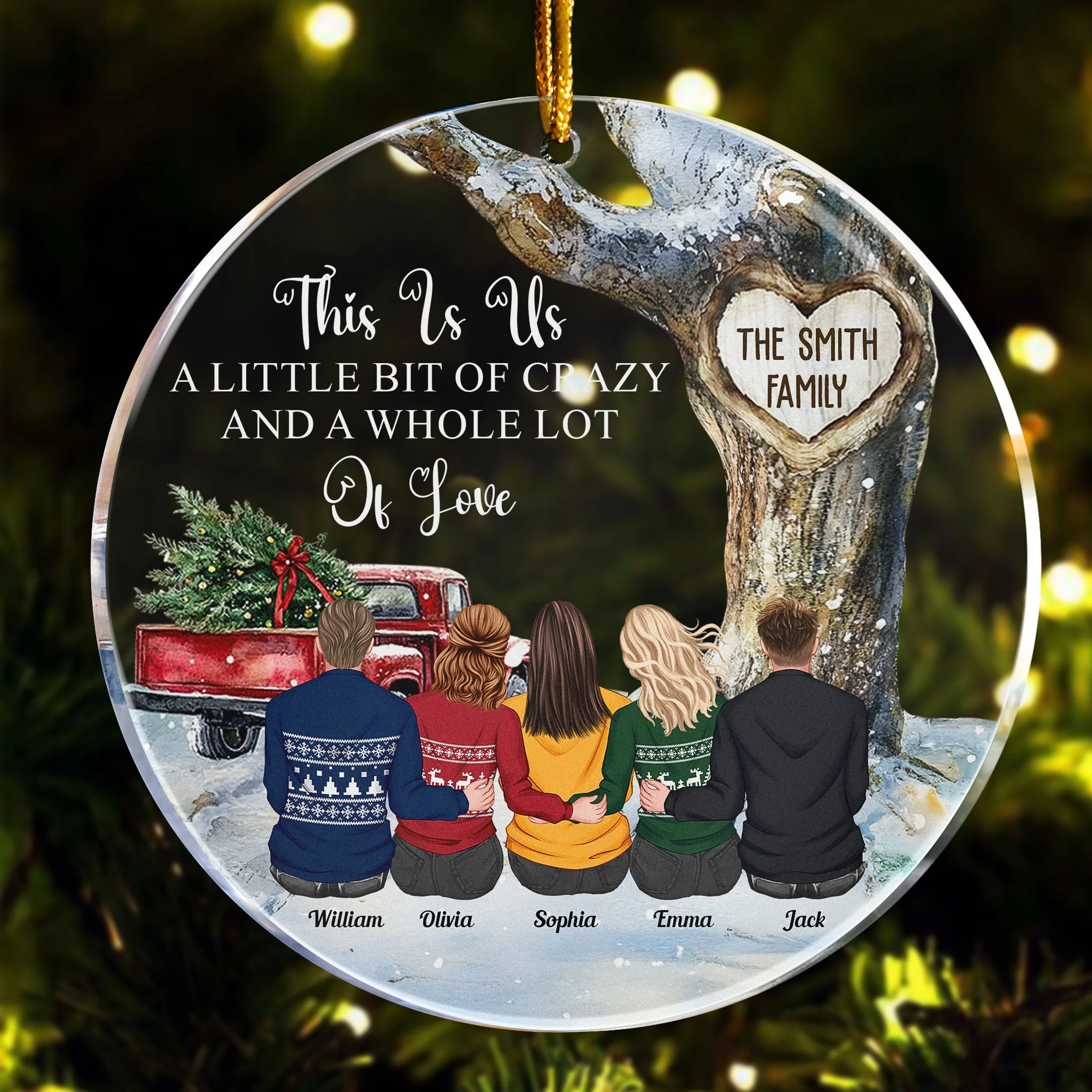 Christmas Is Better With Family, Siblings, Brothers & Sisters - Personalized Acrylic Ornament - Image 3