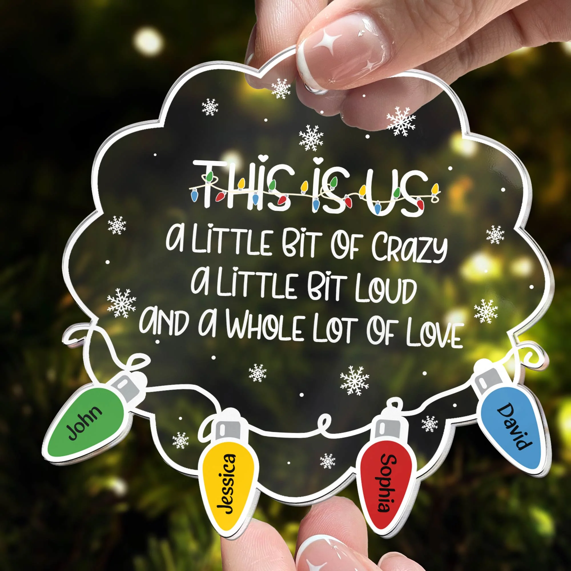 Christmas Light - Personalized Acrylic Ornament - Image 2