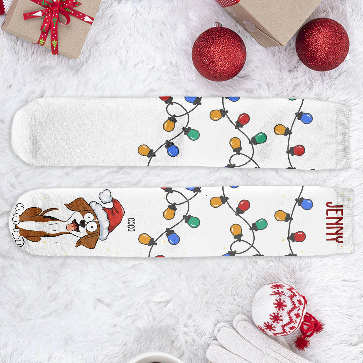 Christmas Lights - Personalized Crew Socks - Image 6