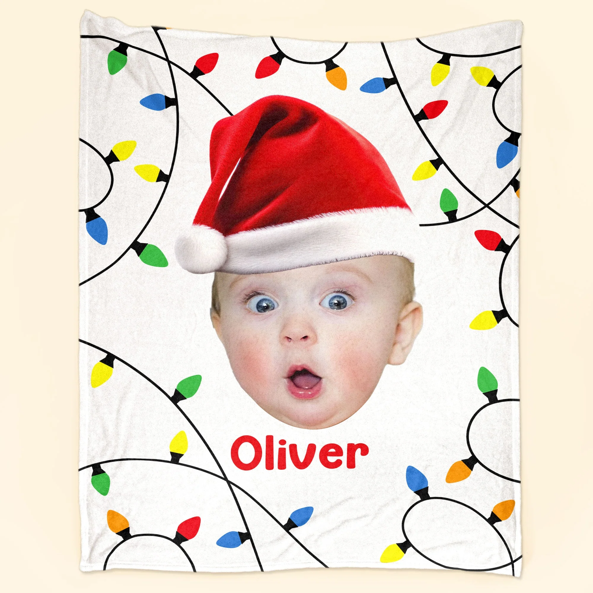 Christmas Lights - Personalized Baby Photo Blanket - Image 7