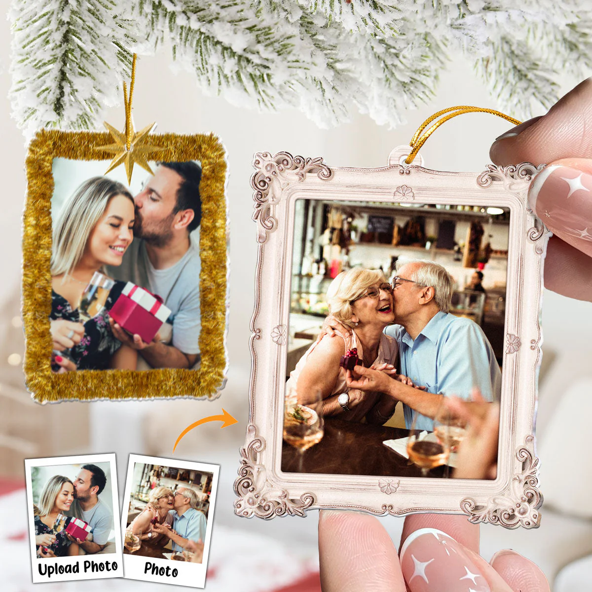 Christmas Ornament Custom Photo Frame - Personalized Acrylic Photo Ornament - Image 4