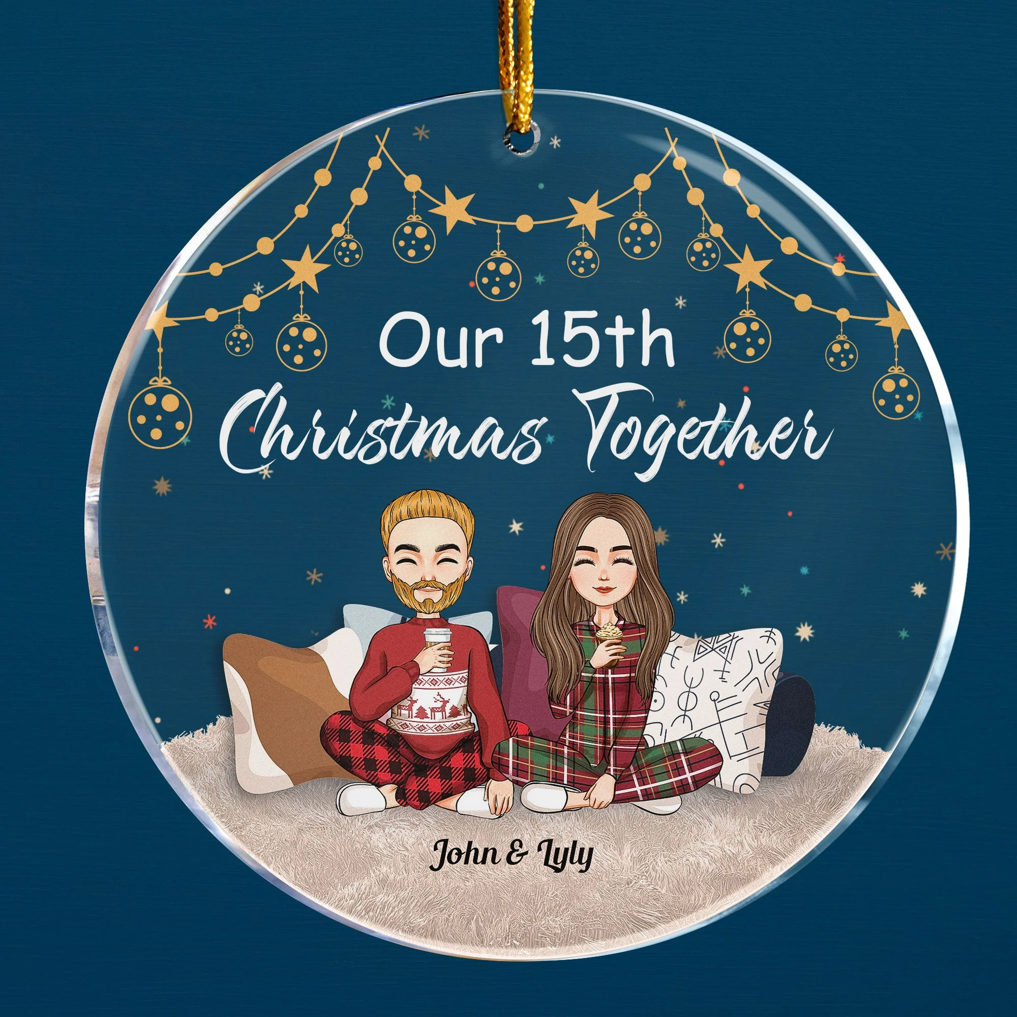 Christmas Together - Personalized Circle Acrylic Ornament - Image 2