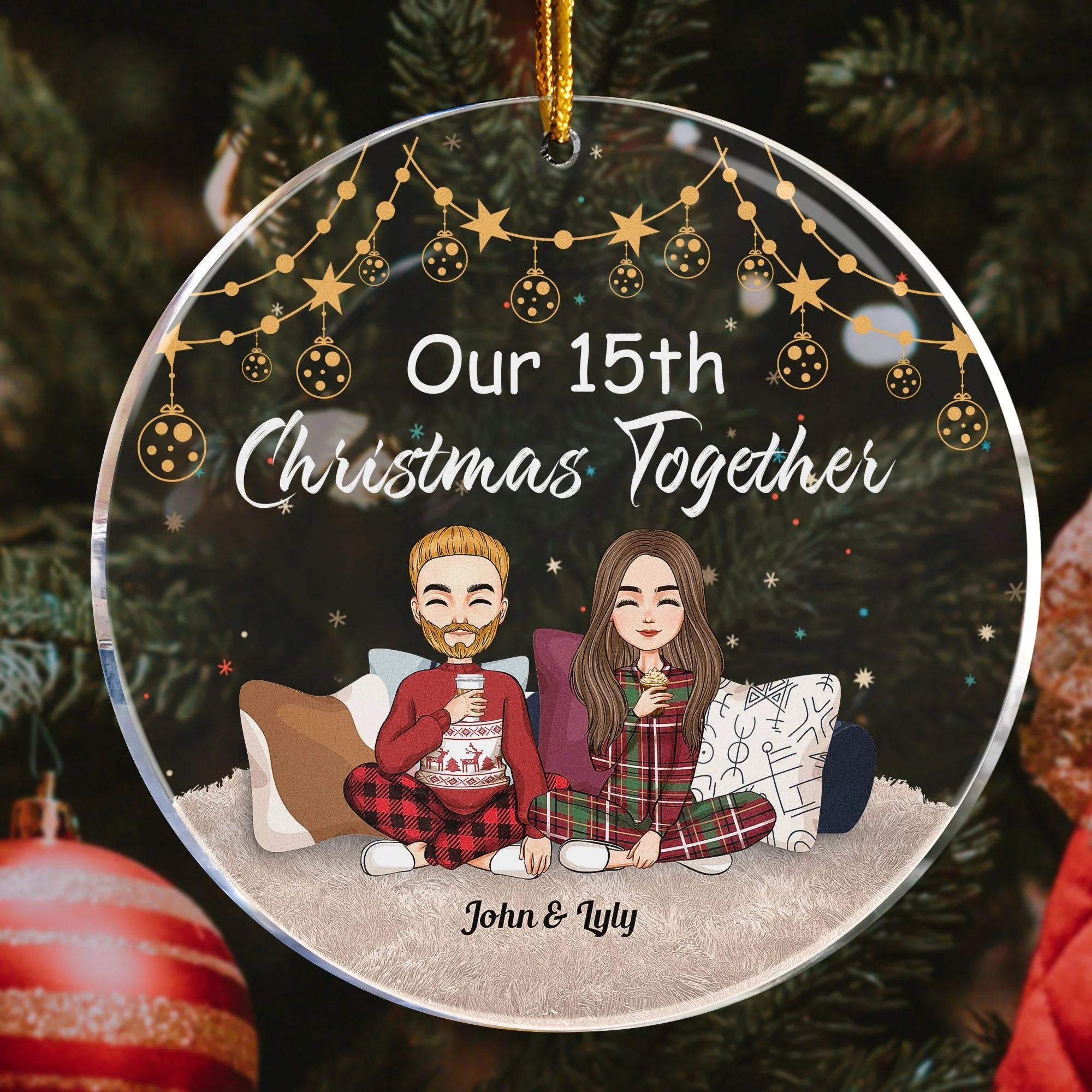 Christmas Together - Personalized Circle Acrylic Ornament - Image 4